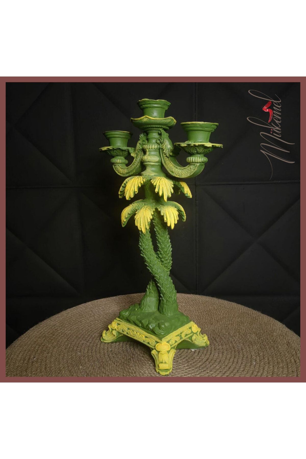 Mukemel Candlestick Candle Holder Green Polyester