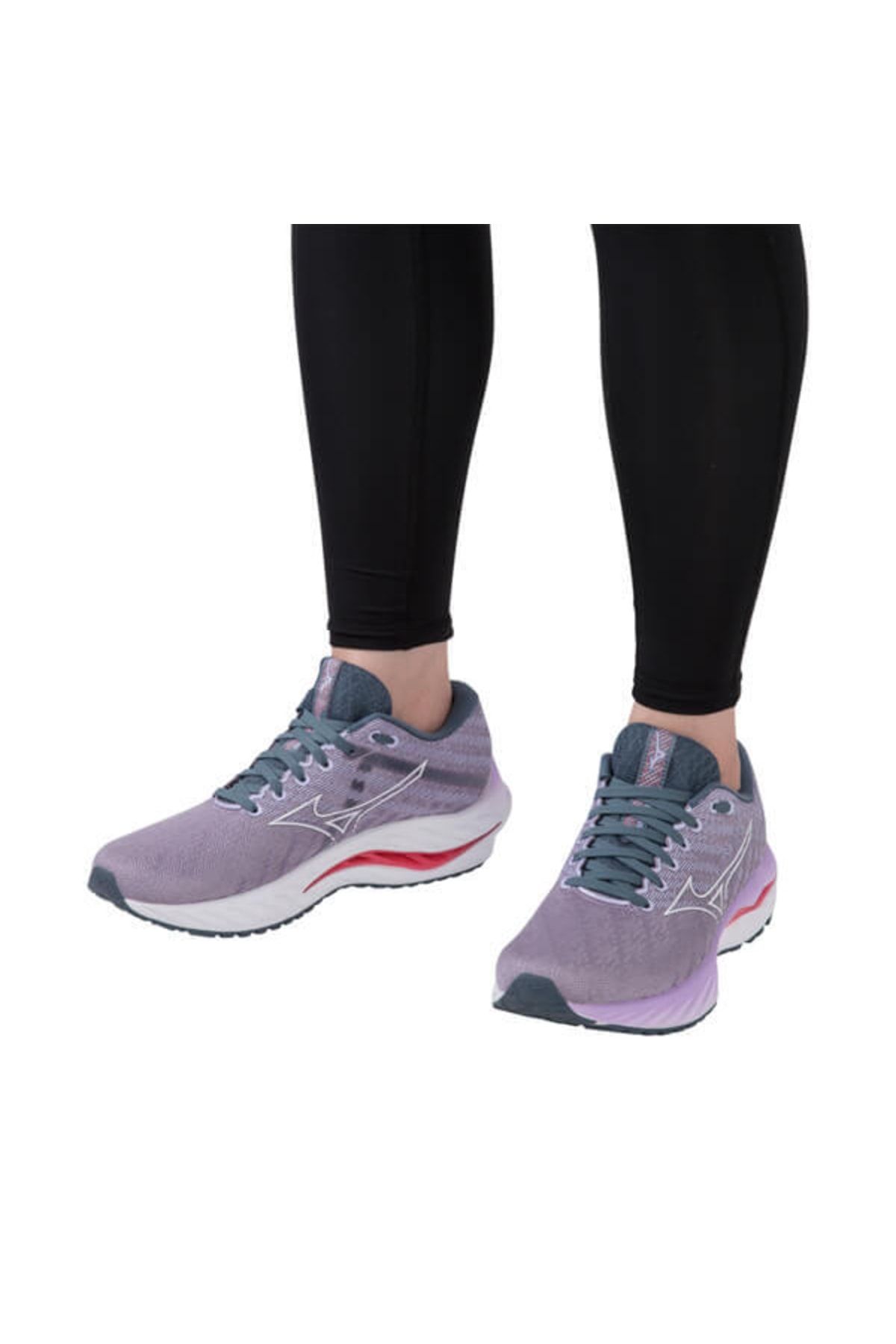 کفش دو و تمرین خاکستری زنانه موج الهام بخش 19 در حال رانینگ لیلا Mizuno