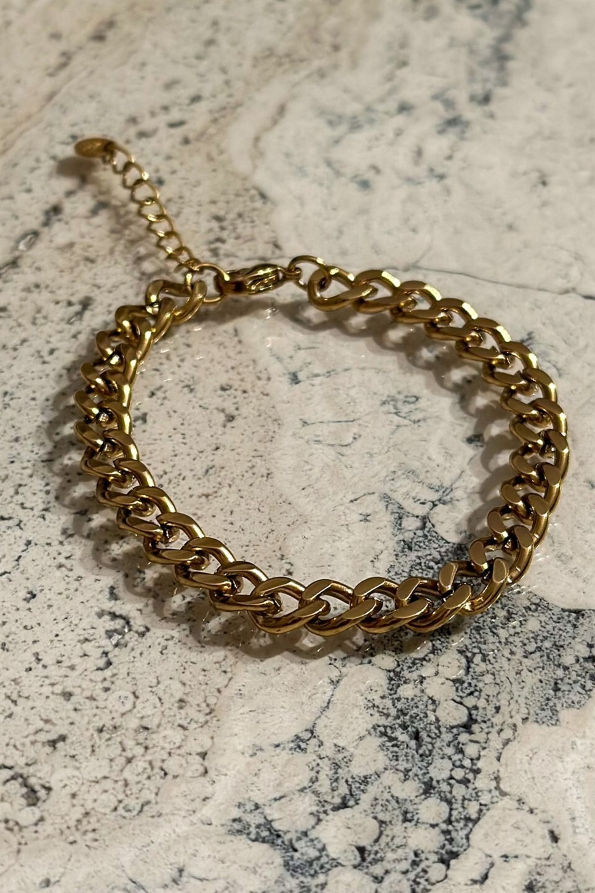 Gold Gurmet Ince Zincir Bileklik
