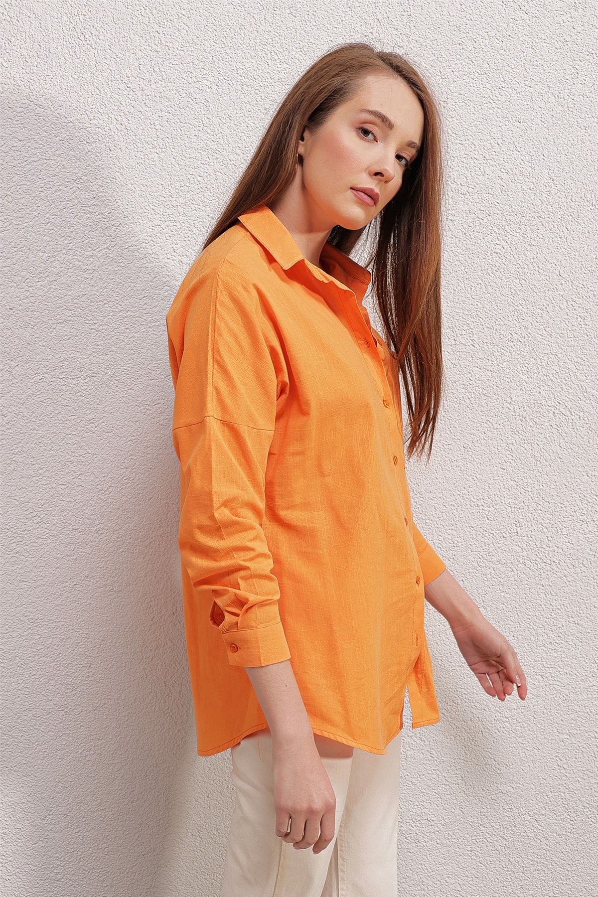 Bigdart پیراهن سایز تک جیبی 20153 - Oranje
