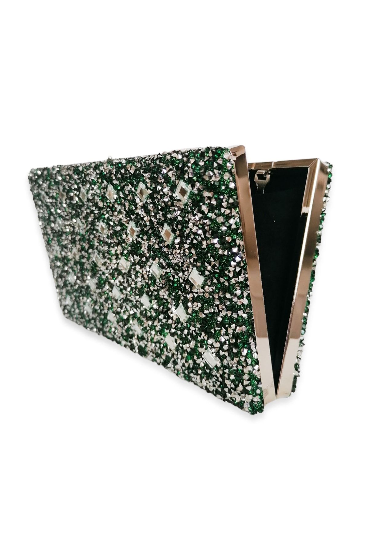 Dark green deals clutch bag