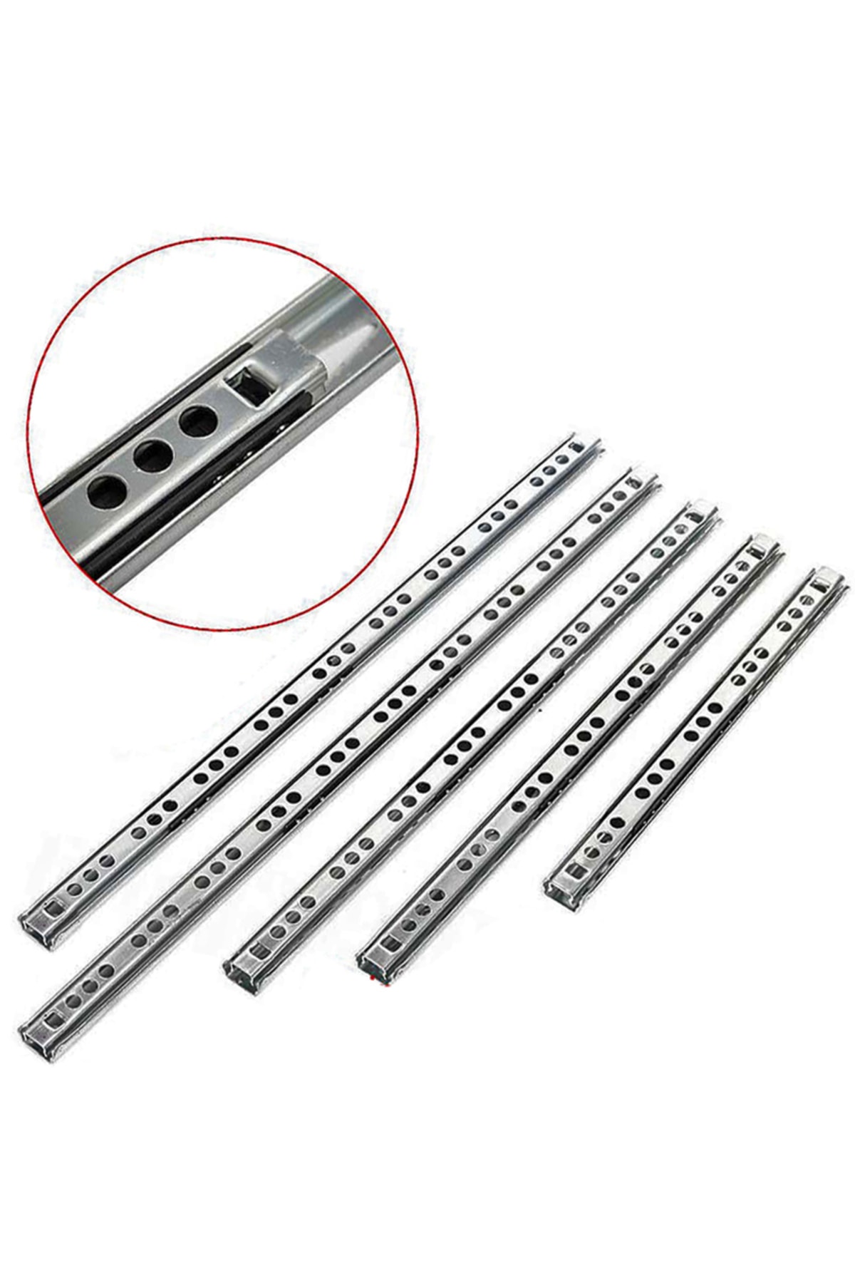17mm Telescopic Thin Drawer Rail - 44cm (Set of 2)