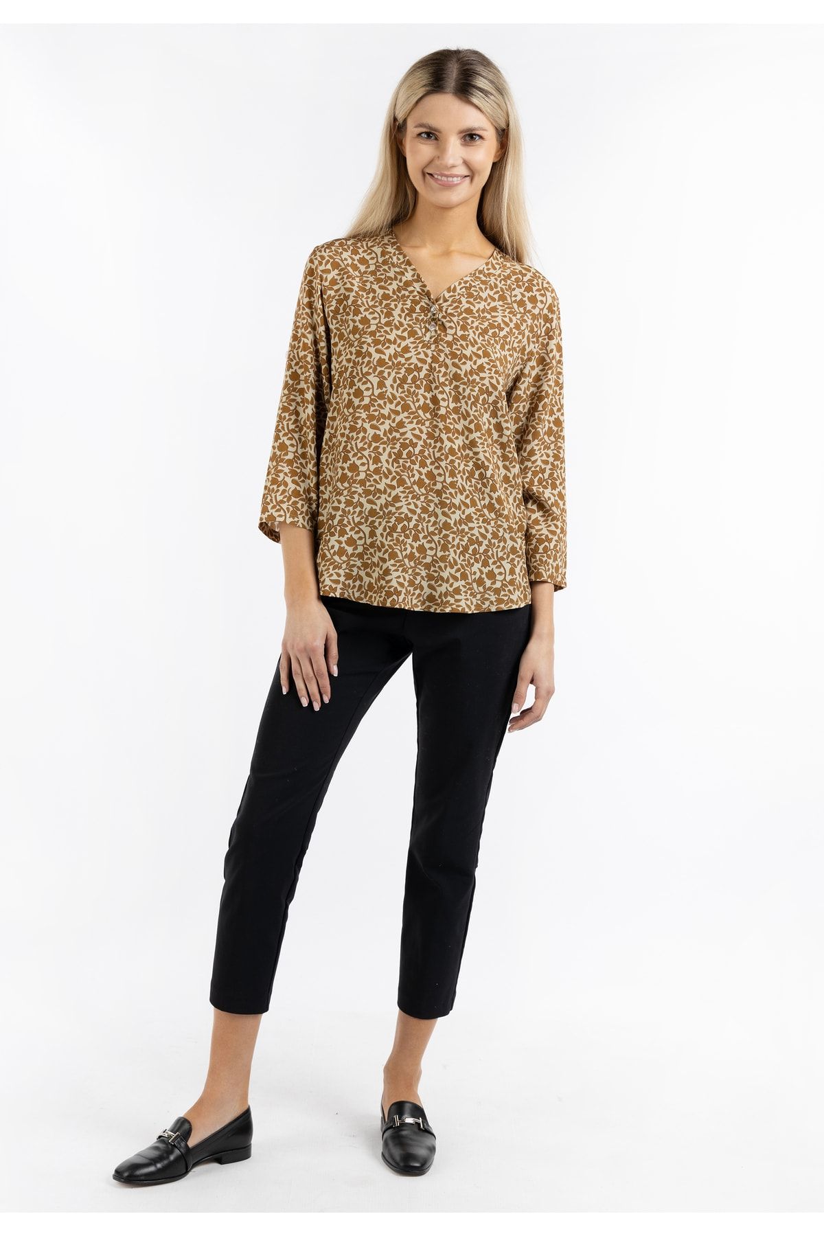 USHA Bluse Braun Regular Fit
