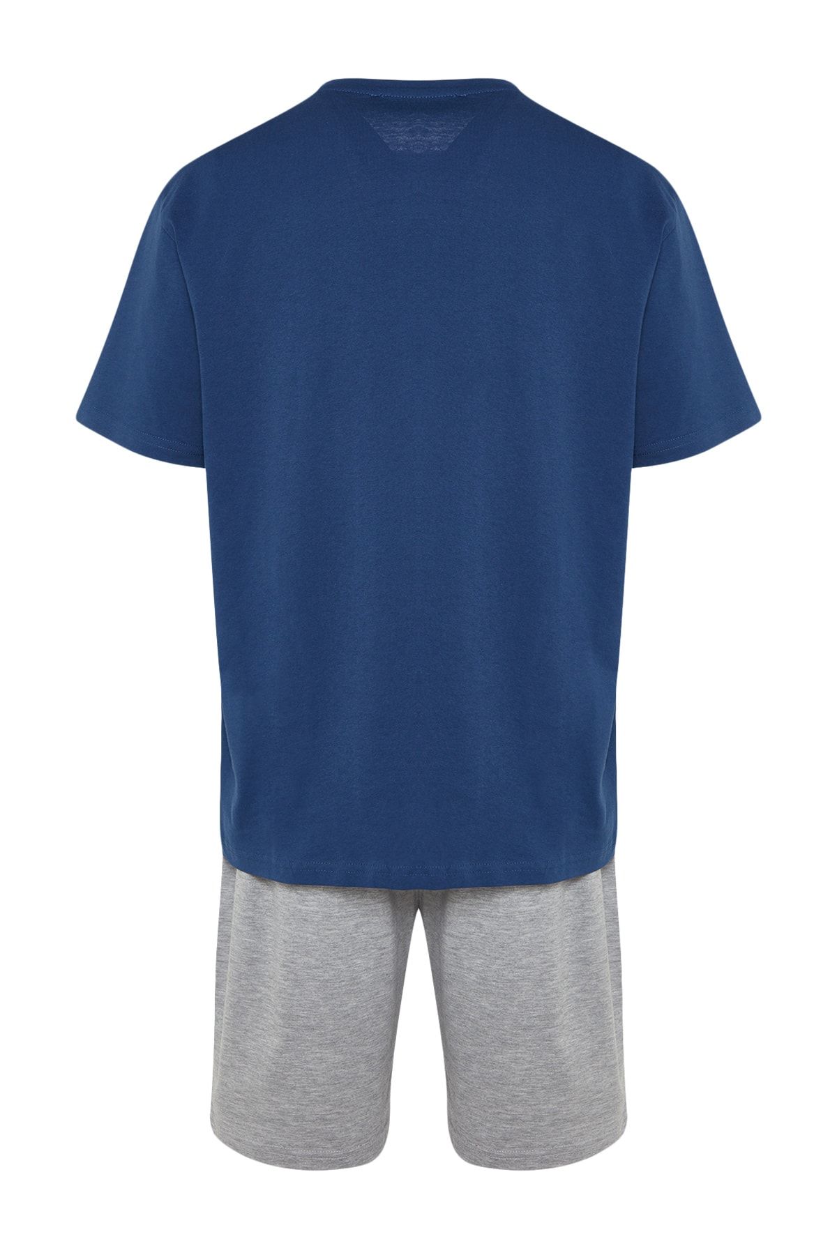 Trendyol Collection-Modrá sada pyžama Regular Fit 100% bavlna pletené letní šortky - THMSS21PT0216 10