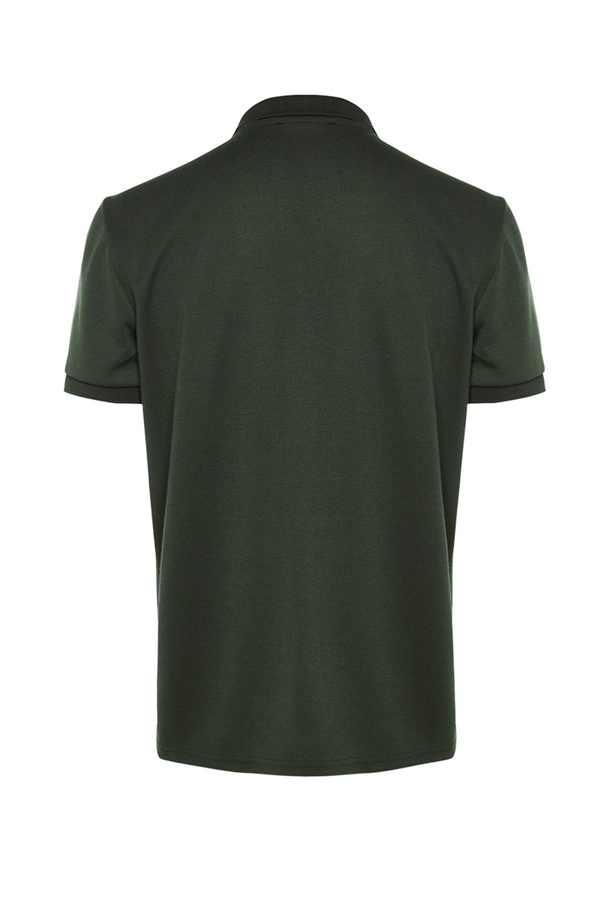 Trendyol Collection-Tricou cu decolteu polo premium kaki cu croială obișnuită și aplicată TMNSS23PO00016 8