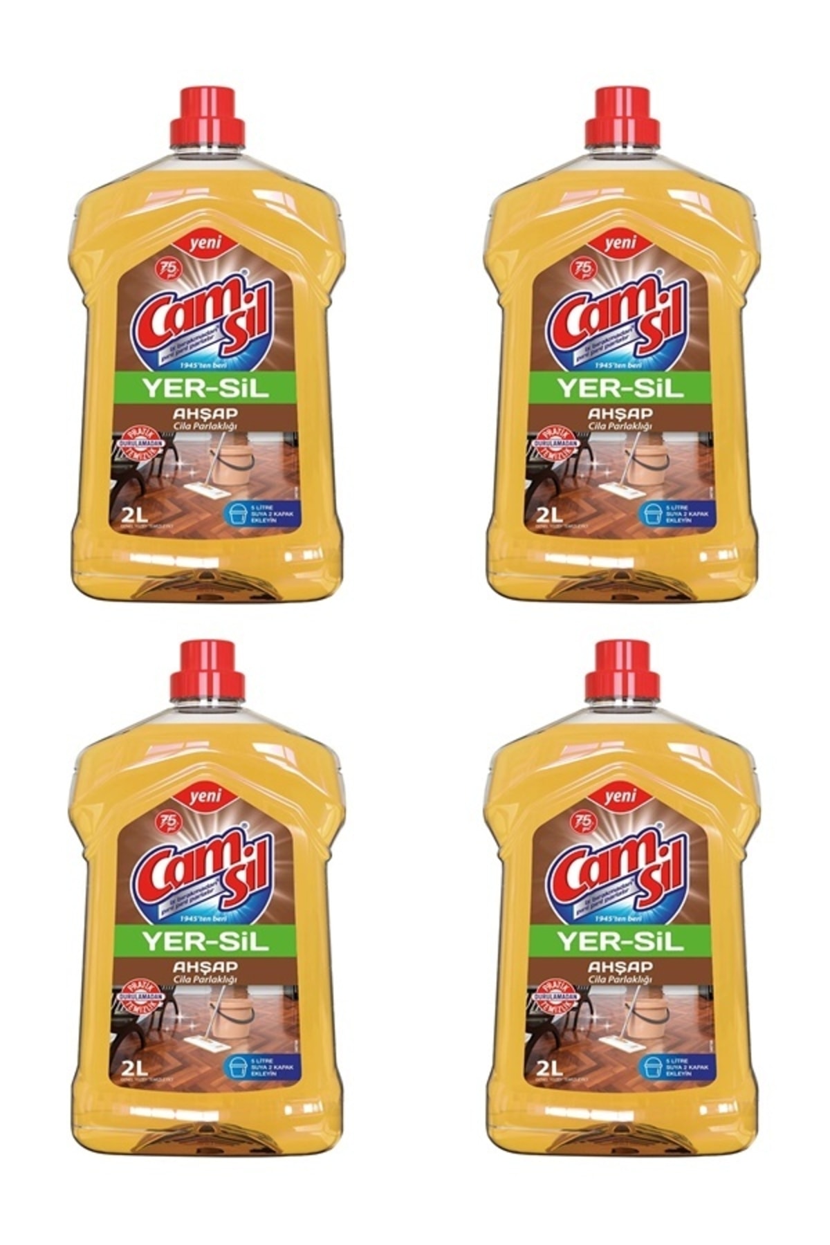 CAMSİL Yer & Sil Ahşap Temizleyici 2 L X 4 Lü Avantaj Paketi