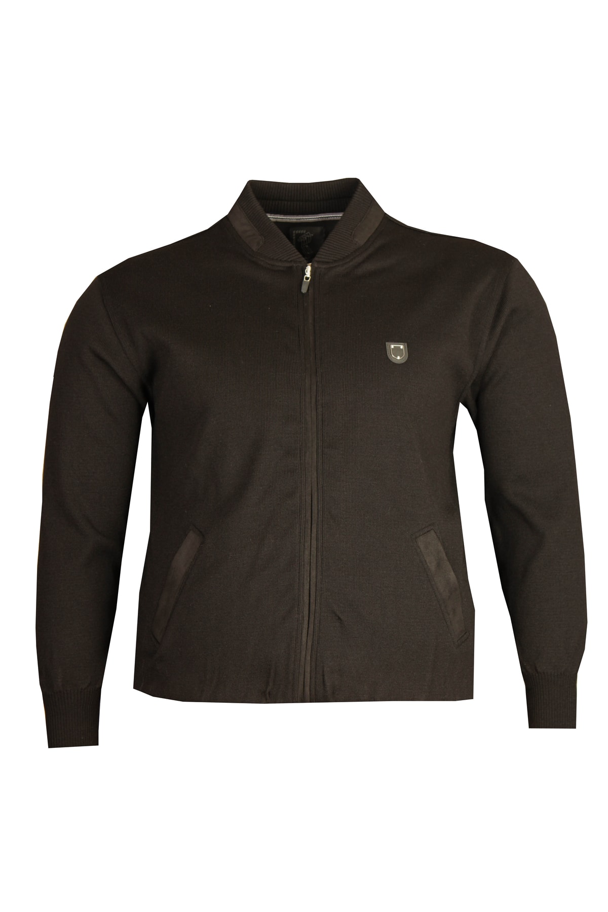 FaLa Jeans Büyük Beden Fermuarlı Triko Hırka 92019 Siyah