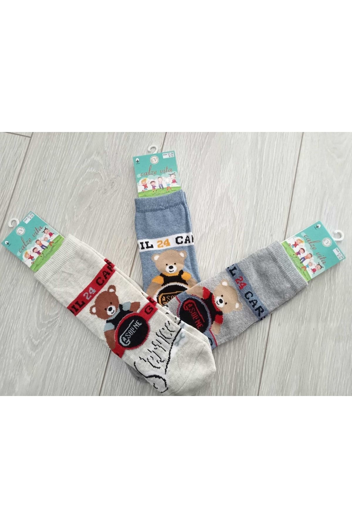 Rubi Shop Children s Socks 9 10 Years Old Teddy Bear Colorful