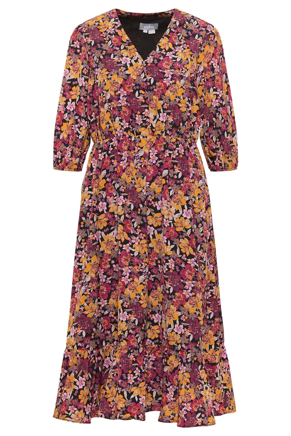 USHA-Qisha - Midikleid a design Blumenprint 4