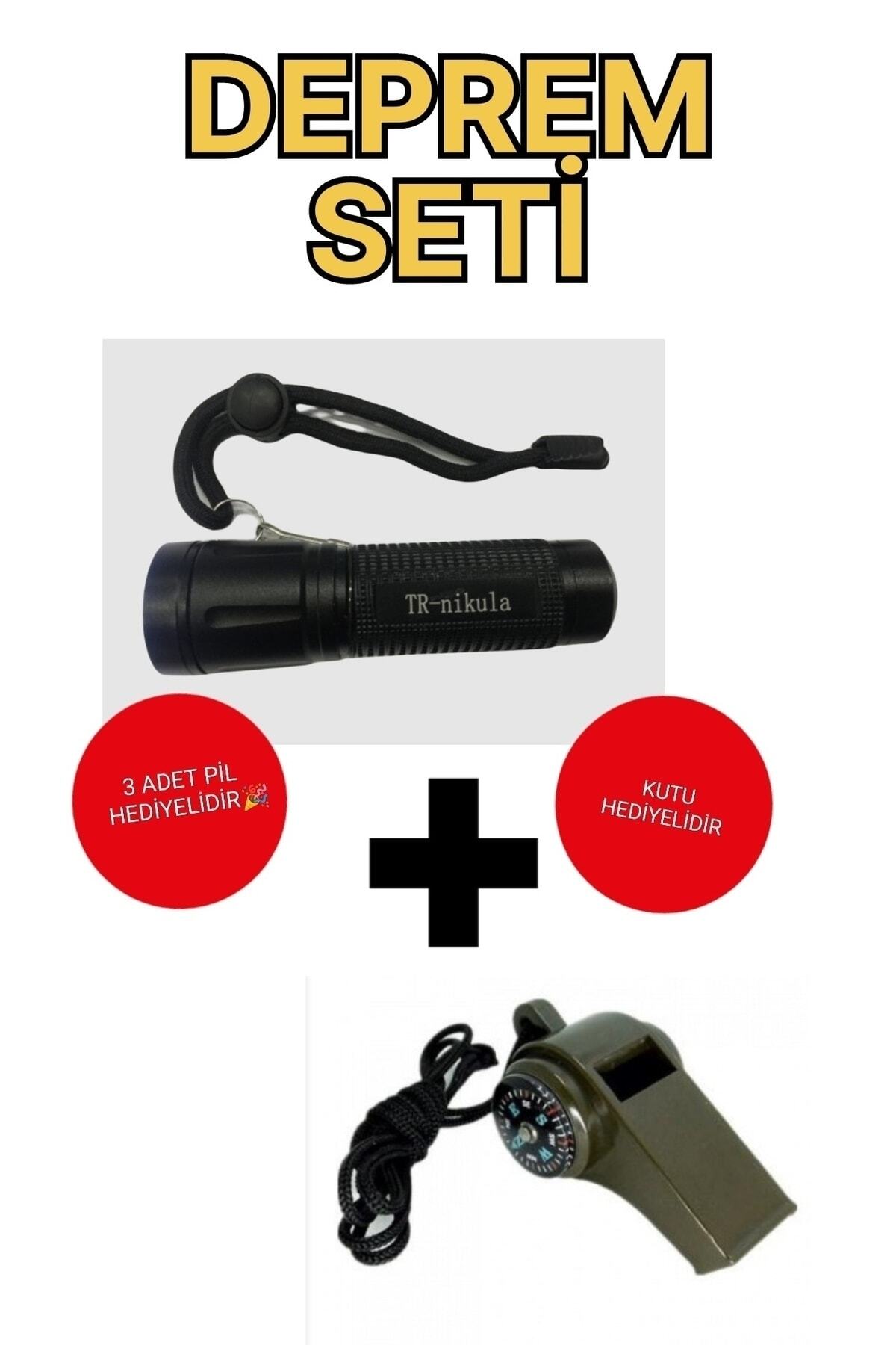 Flashlight and High Decibel Whistle Earthquake Set