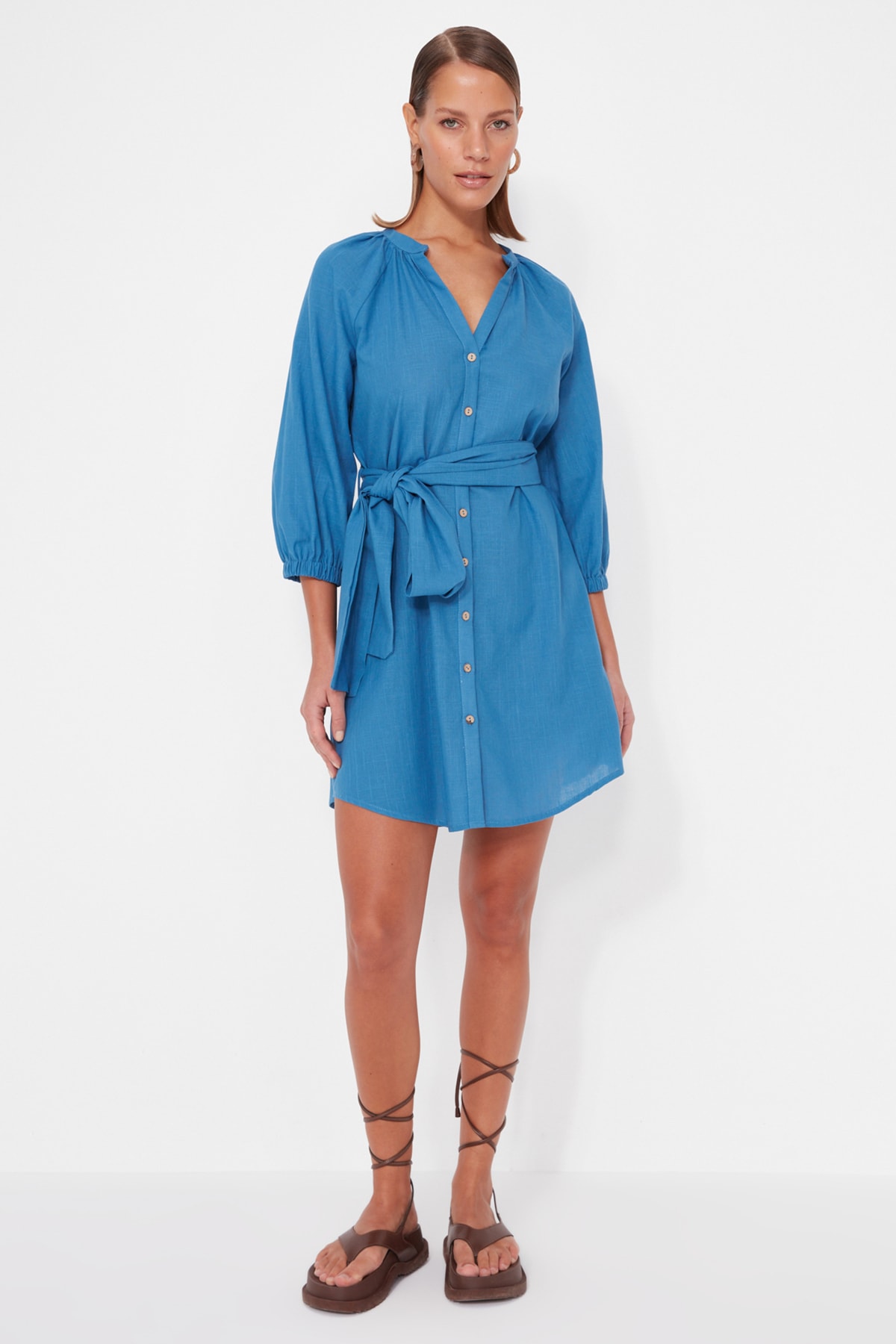 Trendyol Collection Kleid Blau Blusenkleid