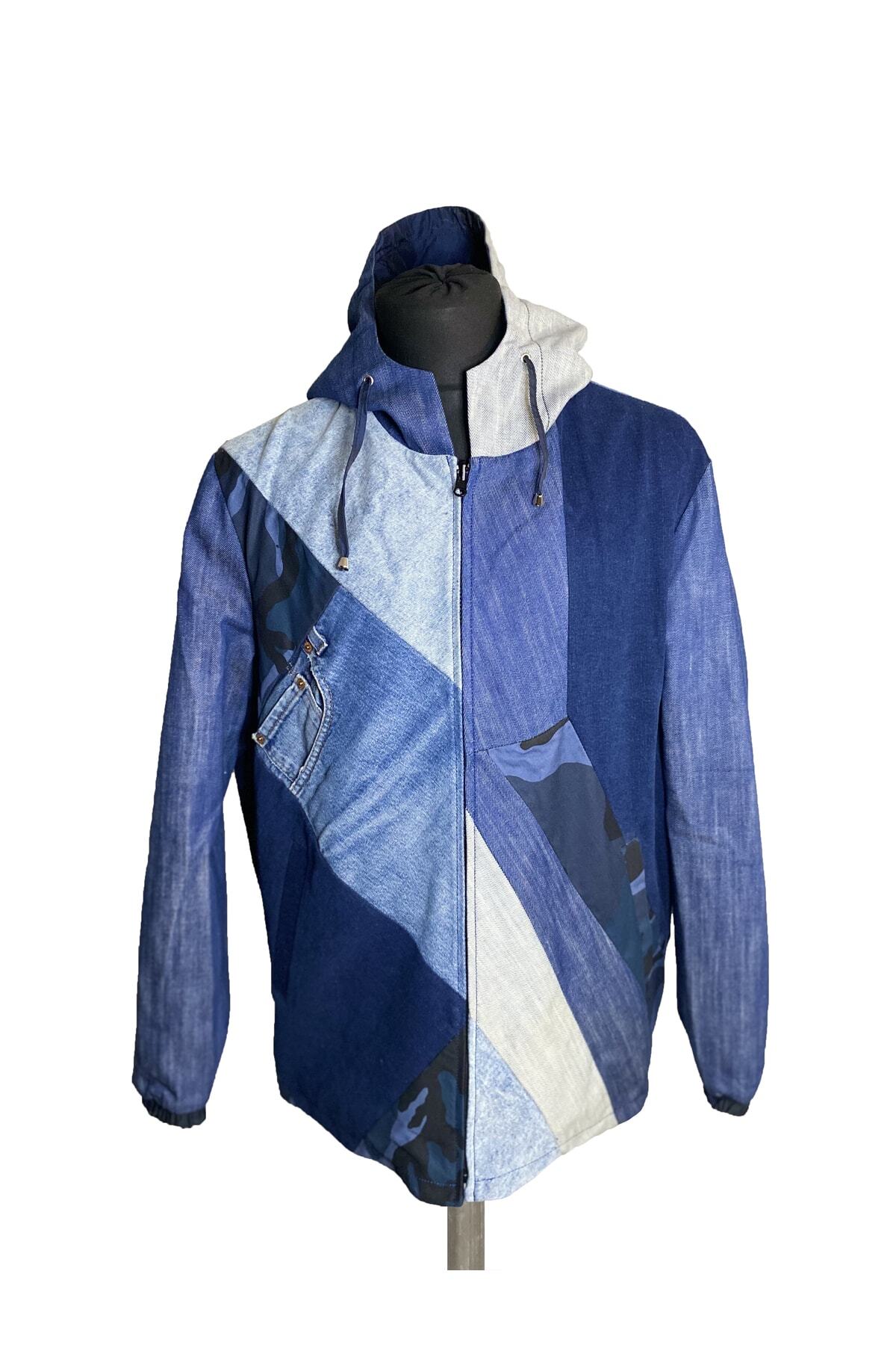 کت جین تکه دوزی با طرح استتار RAVEN LEATHER