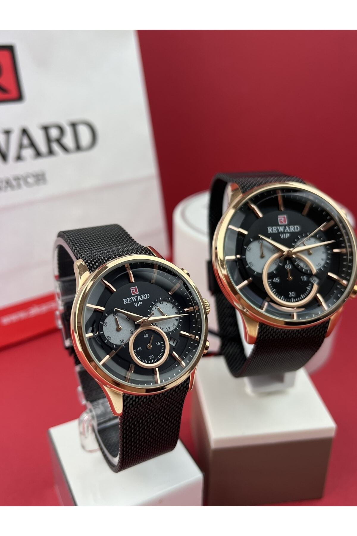 Black Couple Watch Steel Mesh Strap 3 ATM Water Resistant All Functions Active 2 Years Warranty