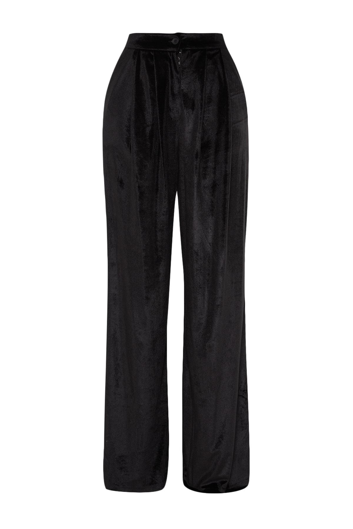 Trendyol Collection-Schwarze Samthose in limitierter Auflage TPRAW23PL00017 6