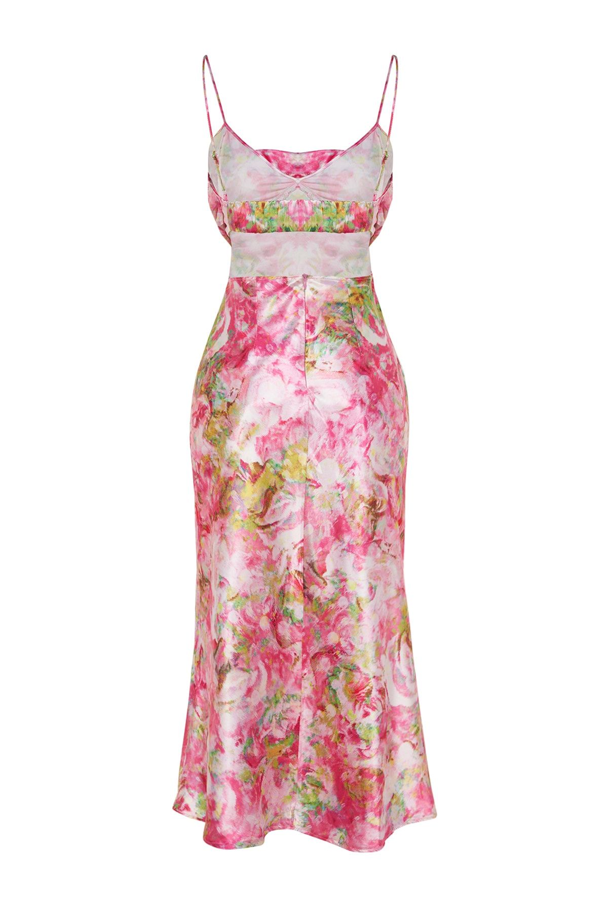 Trendyol Collection Multicolored Woven Satin Floral Patterned Elegant Evening  Dress TPRSS23EL00305 - Trendyol