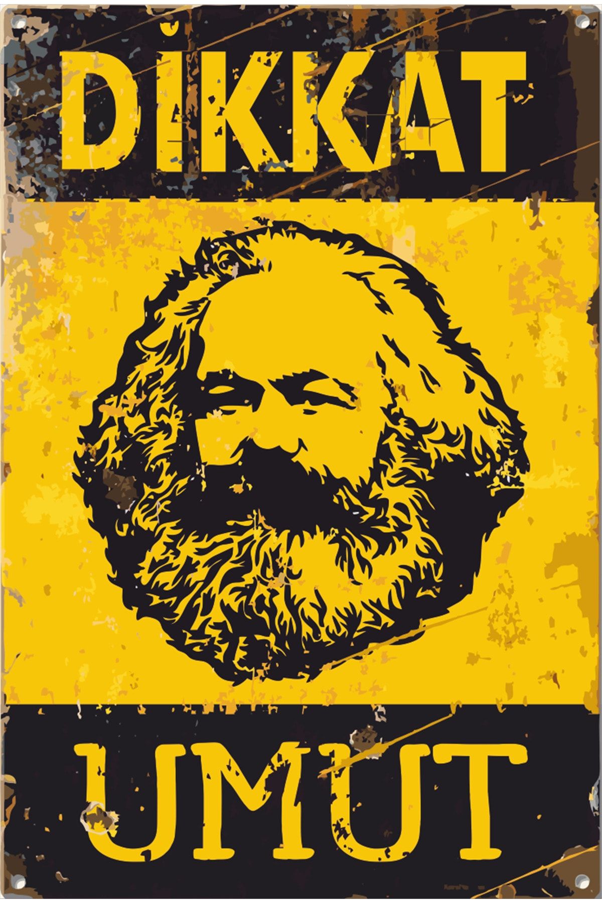 Hayat Poster Dikkat Karl Marks Sosyalizm Uyarı Levhası Retro Ahşap