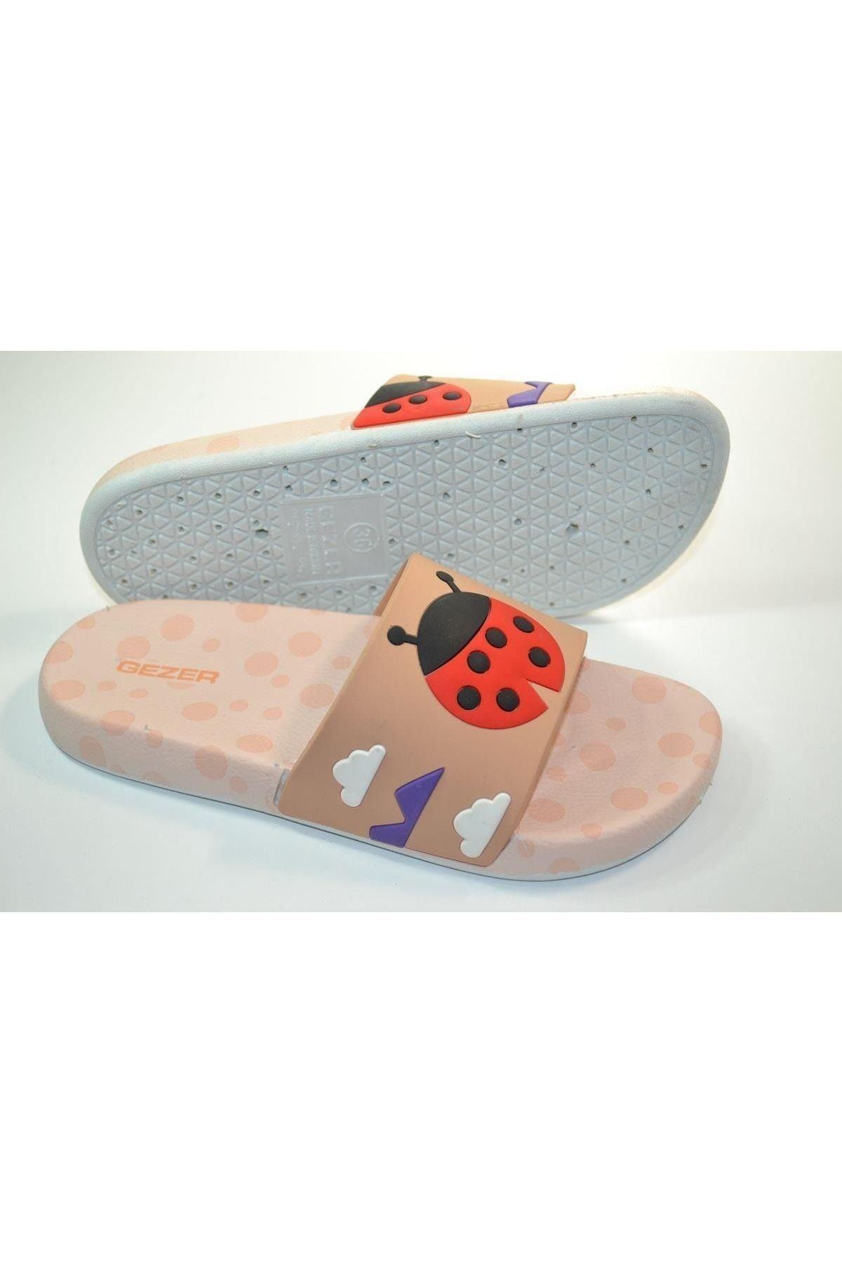 Gezer Women s Ladybug Non Slip Salmon Colored PVC Sole Slippers