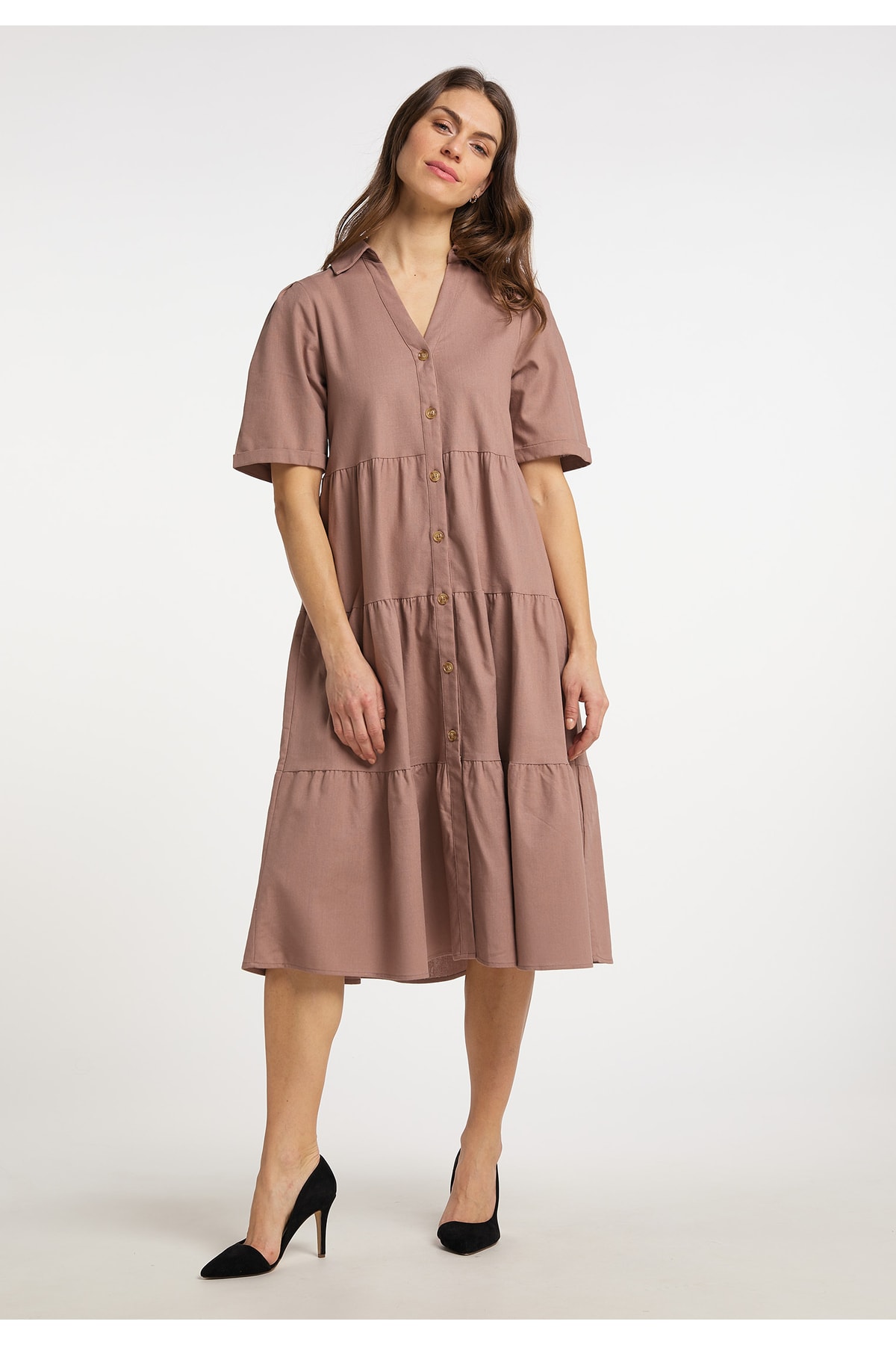 USHA Kleid Braun Basic Fast ausverkauft