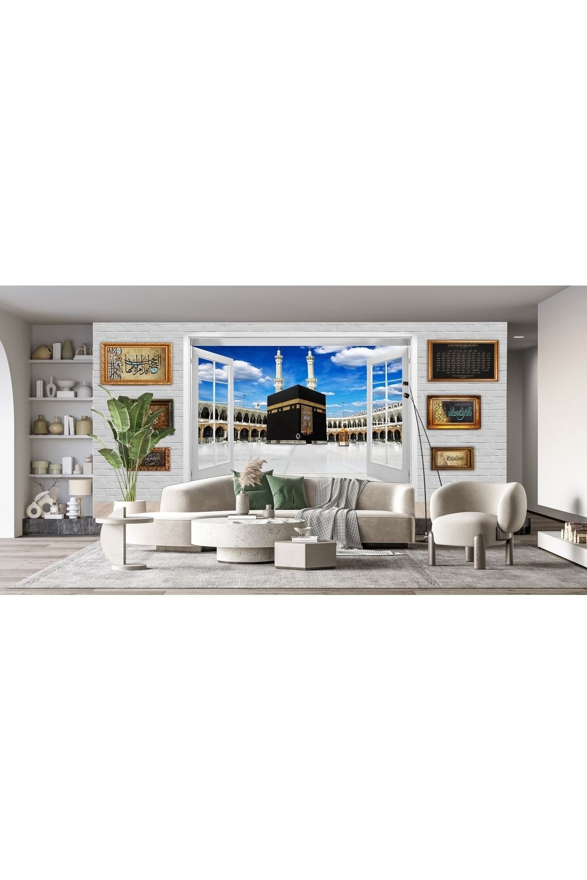 ARSLAN DEKOR-Empty Kaaba Pattern Wallpaper Inside the Window 4