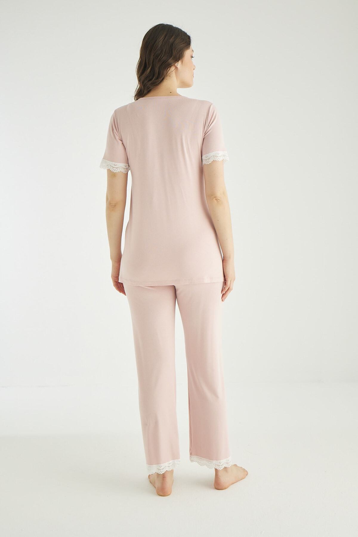 Miss Dünya Lissa Emzirmeye Uygun Lohusa Ve Hamile Pijama Takımı fotoğrafı 5 (önizleme)