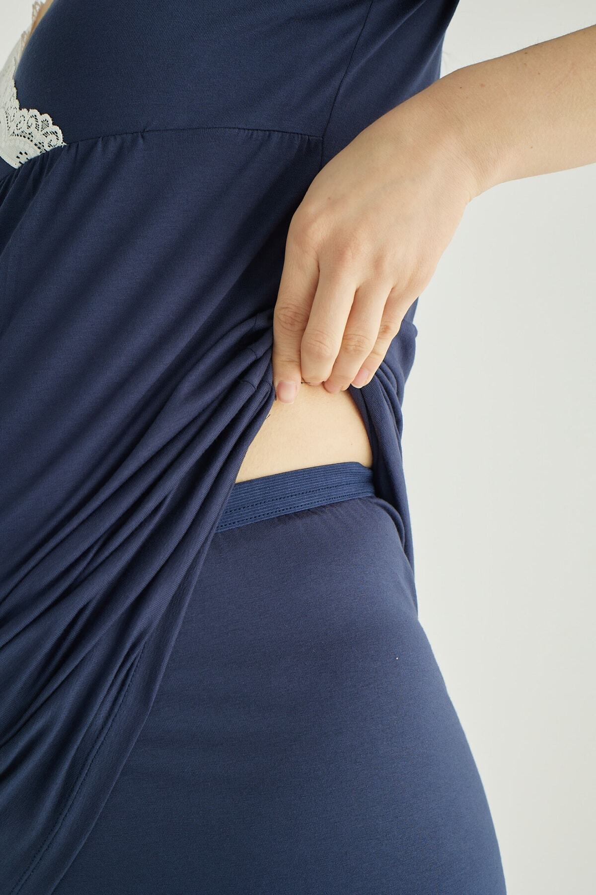 Miss Dünya Lissa Emzirmeye Uygun Lohusa Ve Hamile Pijama Takımı fotoğrafı 5 (önizleme)