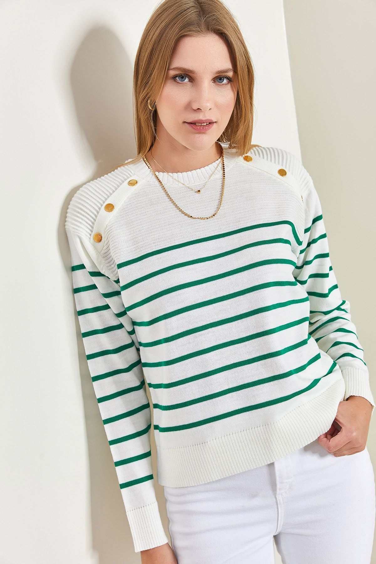 Bianco Lucci Pullover Weiß Regular Fit