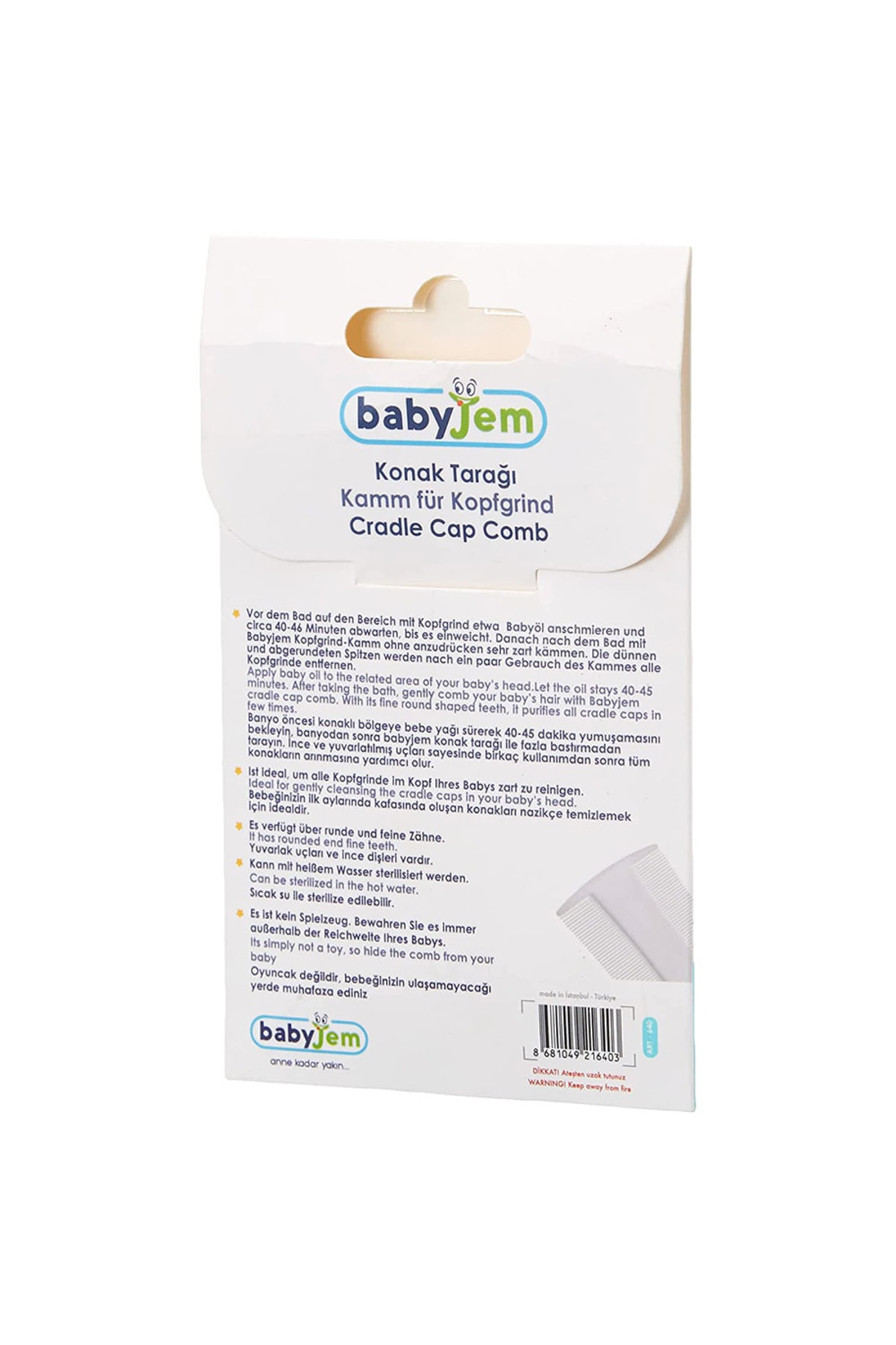 Babyjem 3 Lü Bebek Bakım Seti (konak Tarağı+doğal Fırça Tarak+tırnak Makası) fotoğrafı 2 (önizleme)