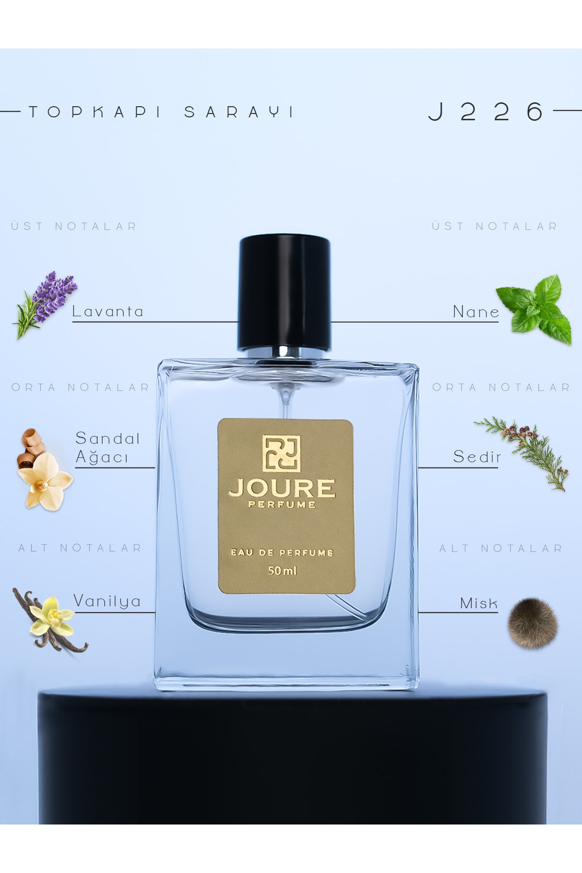 JOURE PERFUME Joure J226 - Lavanta Nane Bergamot Aromatik Odunsu Kokulu 50ml Kalıcı Edp Erkek Parfüm