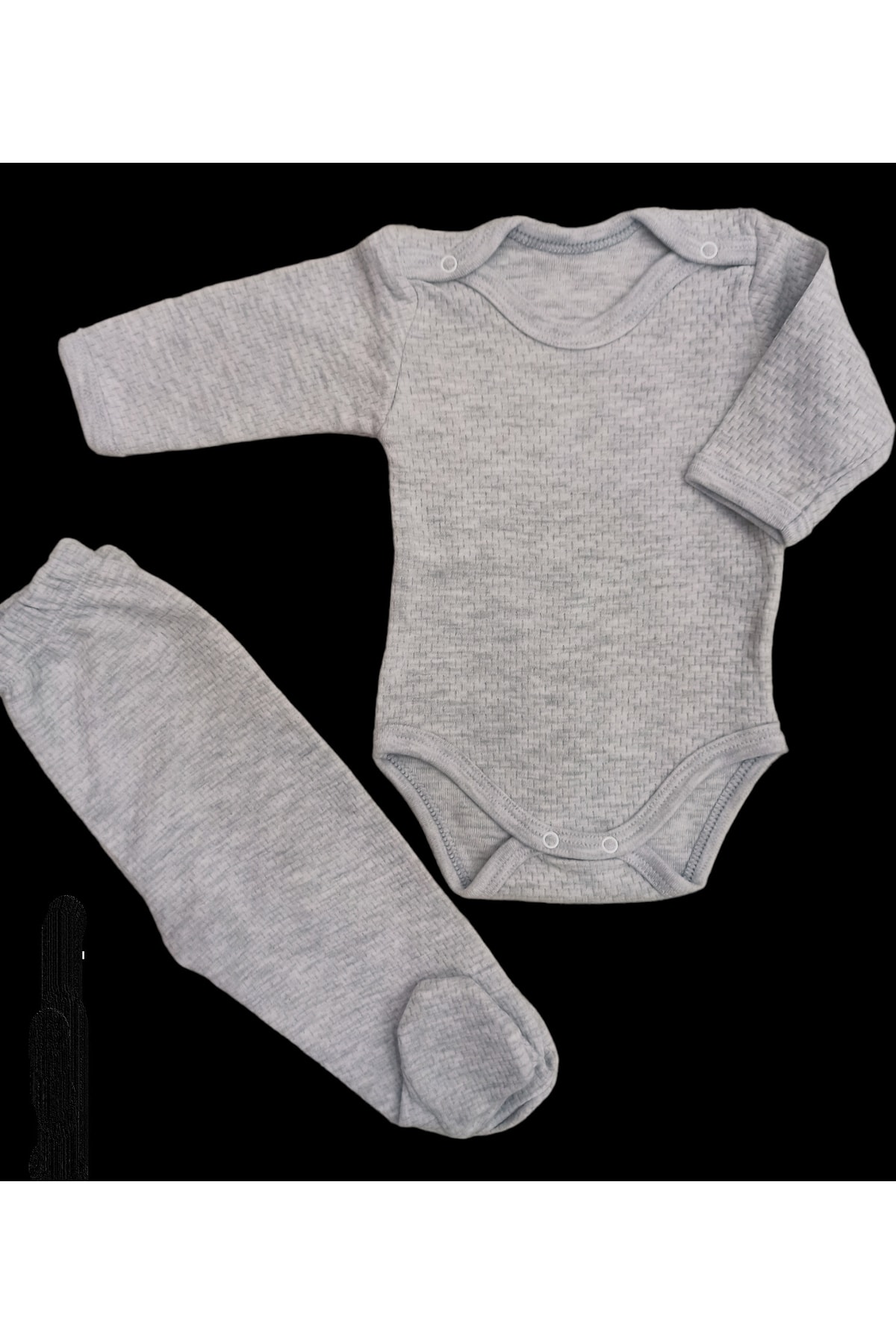 بادی نوزادی پسرانه – دخترانه خاکستری özdemirli bebe | 1234566 اورجینال - تصویر 5