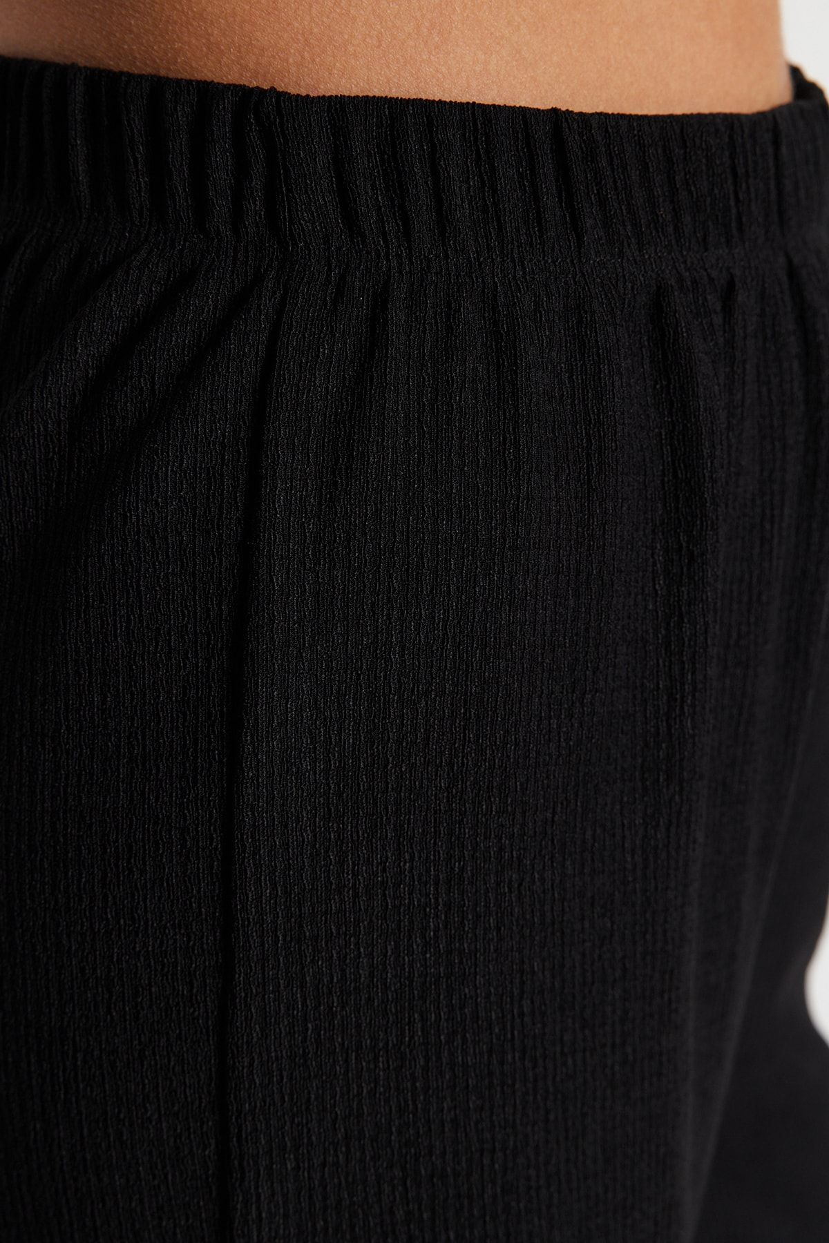 Trendyol Collection-Black Drawstring Detailed Undershirt-Pants Knitted Pajama Set THMSS23AU00032 8