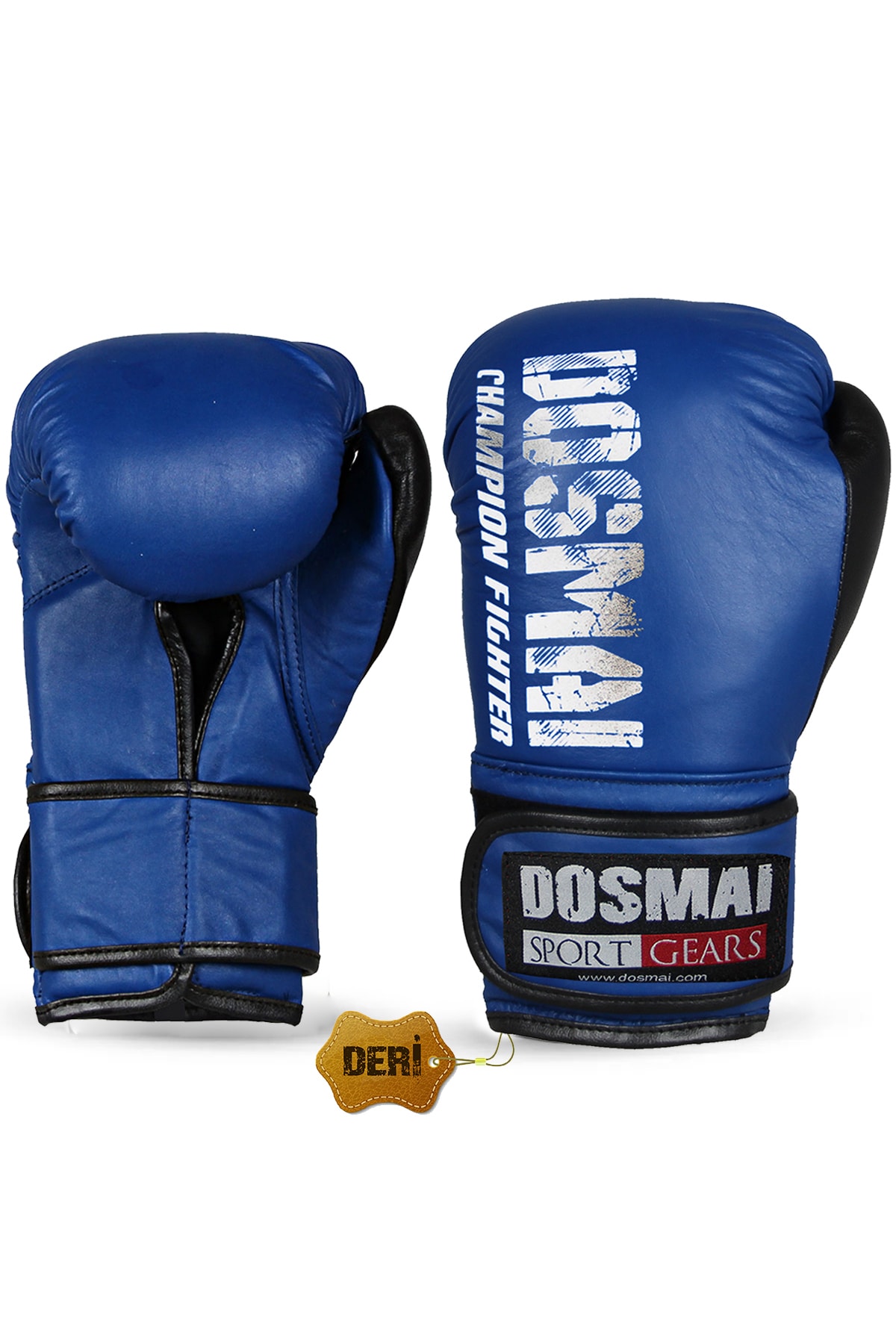 DO-SMAI Profesyonel Deri Boks Kick Boks Eldiveni Dosmai El347-8 Oz - Siyah-mavi