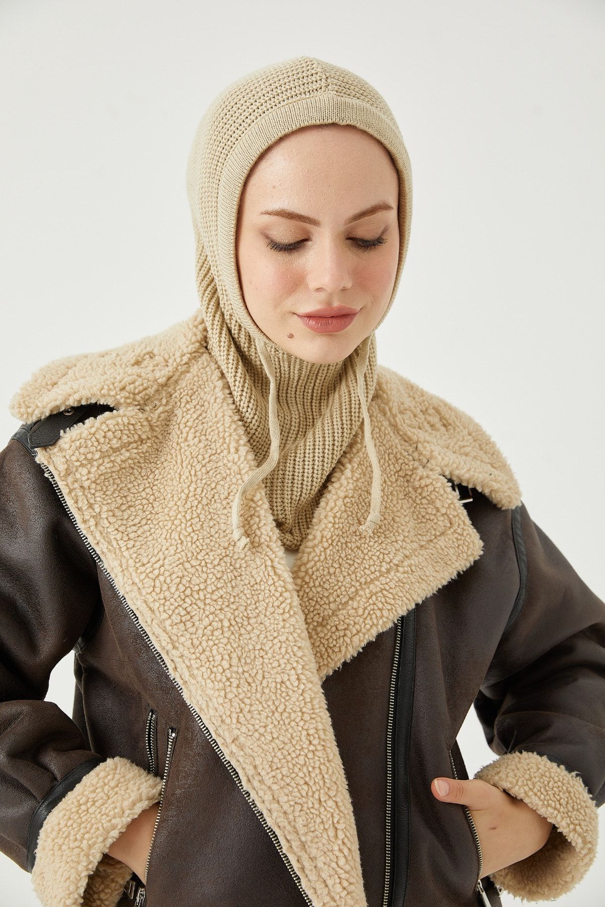 FRESCO SCARFS-Balaclava Knitwear Headgear*cream 3