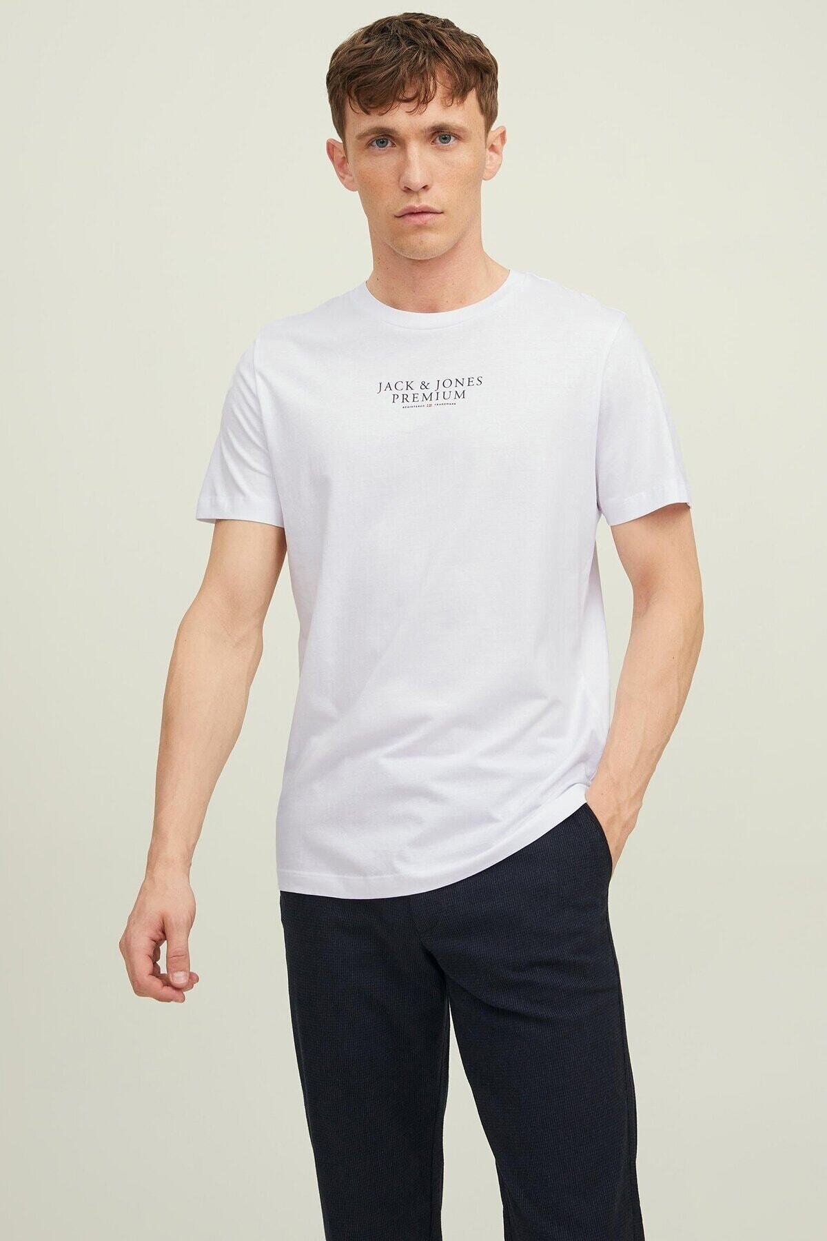 جک اند جونز تی شرت مردانه آستین کوتاه Jprbluarchie SS Crew White