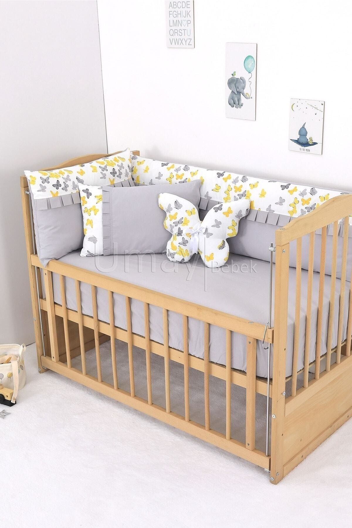 Umaybebek-طقم غطاء لحاف أطفال مقاس 70x130، حشوة، شرشف مسطح - 100% قطن 2