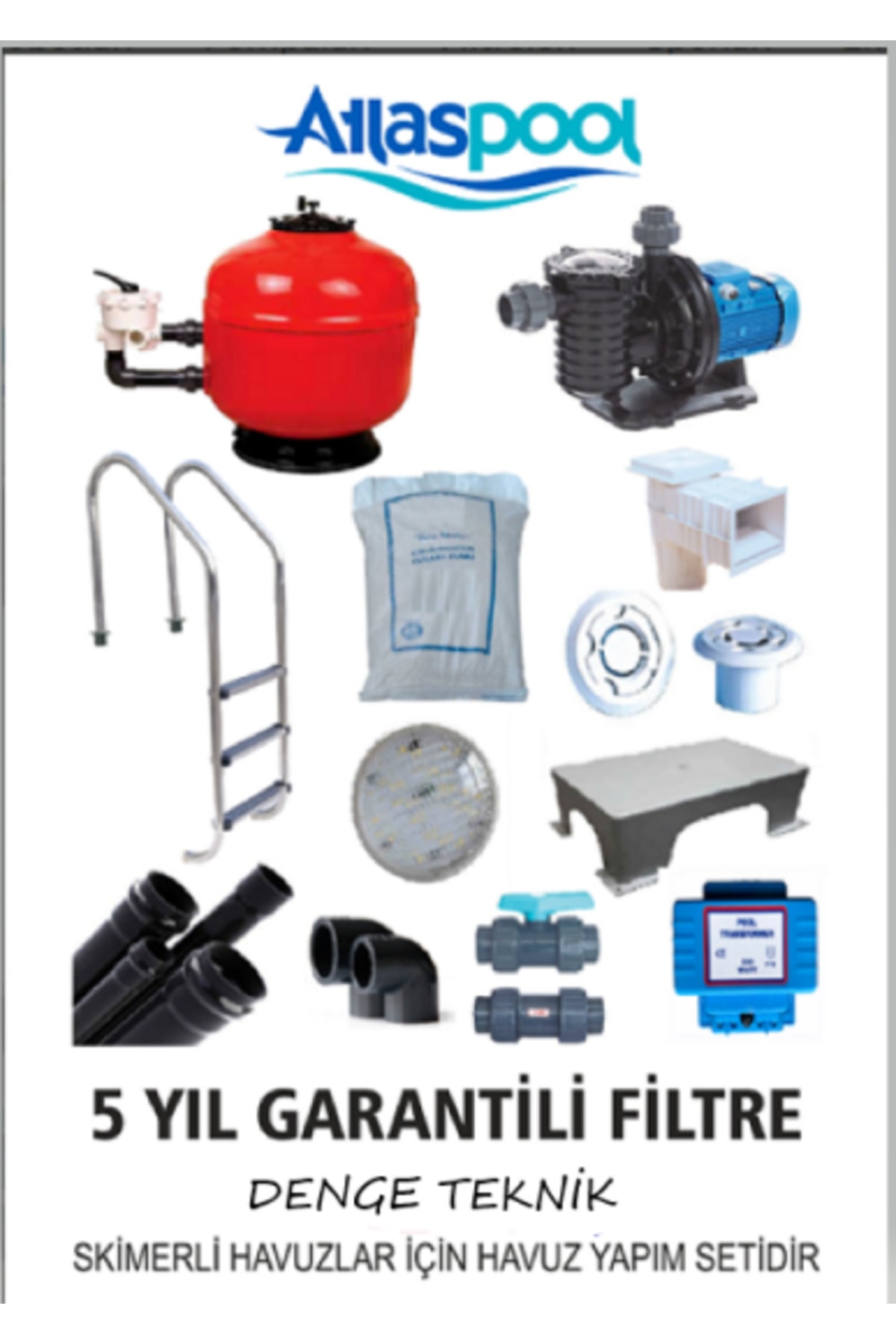 Skimerli Havuz Yapım Seti 2 Yıl Garantili 120 M3 Kadar 2
