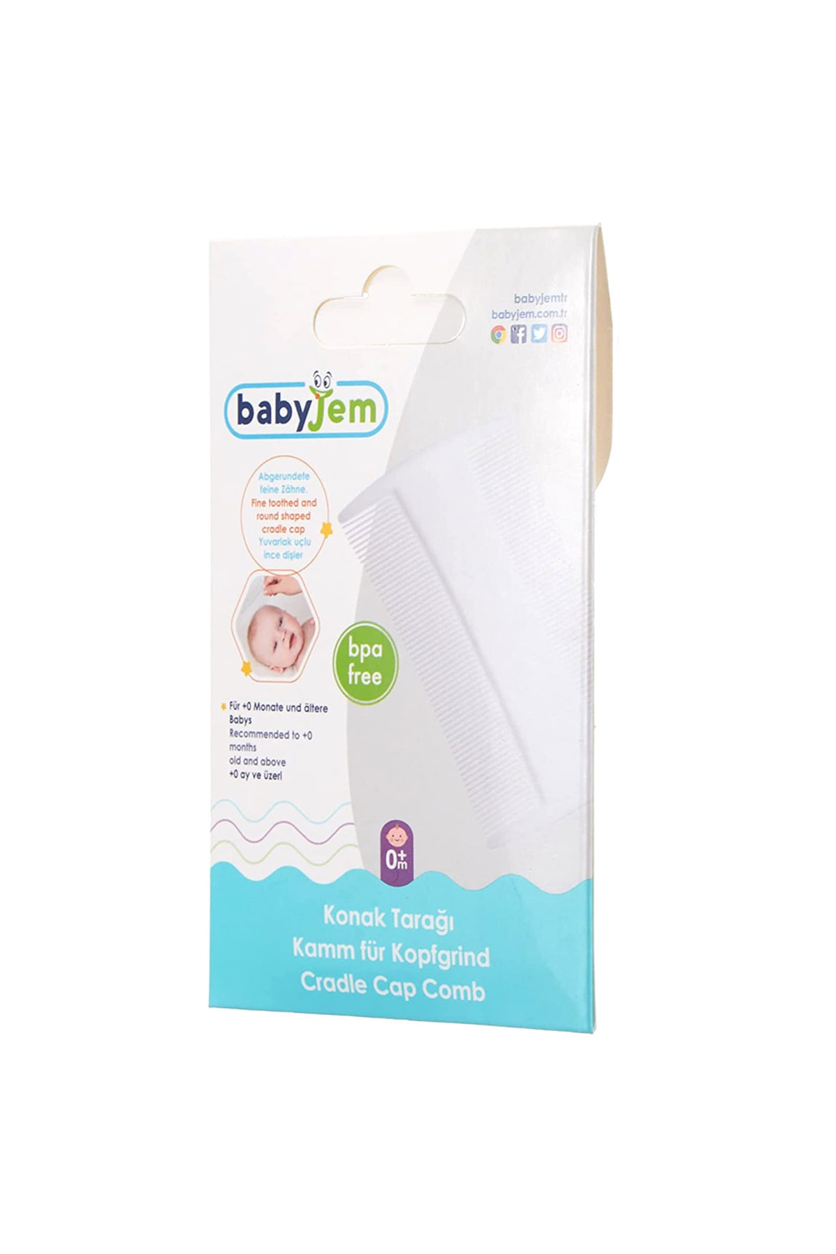 Babyjem 3 Lü Bebek Bakım Seti (konak Tarağı+doğal Fırça Tarak+tırnak Makası) fotoğrafı 3 (önizleme)