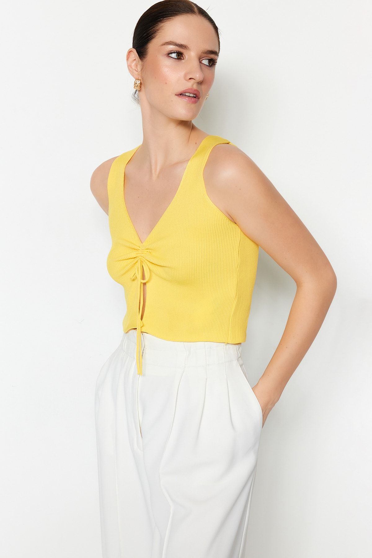 Trendyol Collection Bluse Gelb Regular Fit