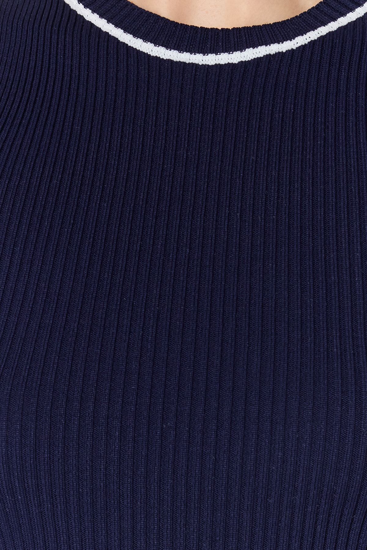 Trendyol Collection-Λεπτή μπλούζα Navy Basic Color Block TWOSS23BZ00611 5