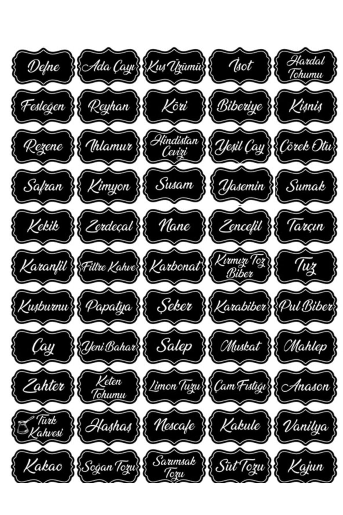 Cherry Collection 55 Adet Baharat Etiketi Kavanoz Stickeri Suya Dayanıklı