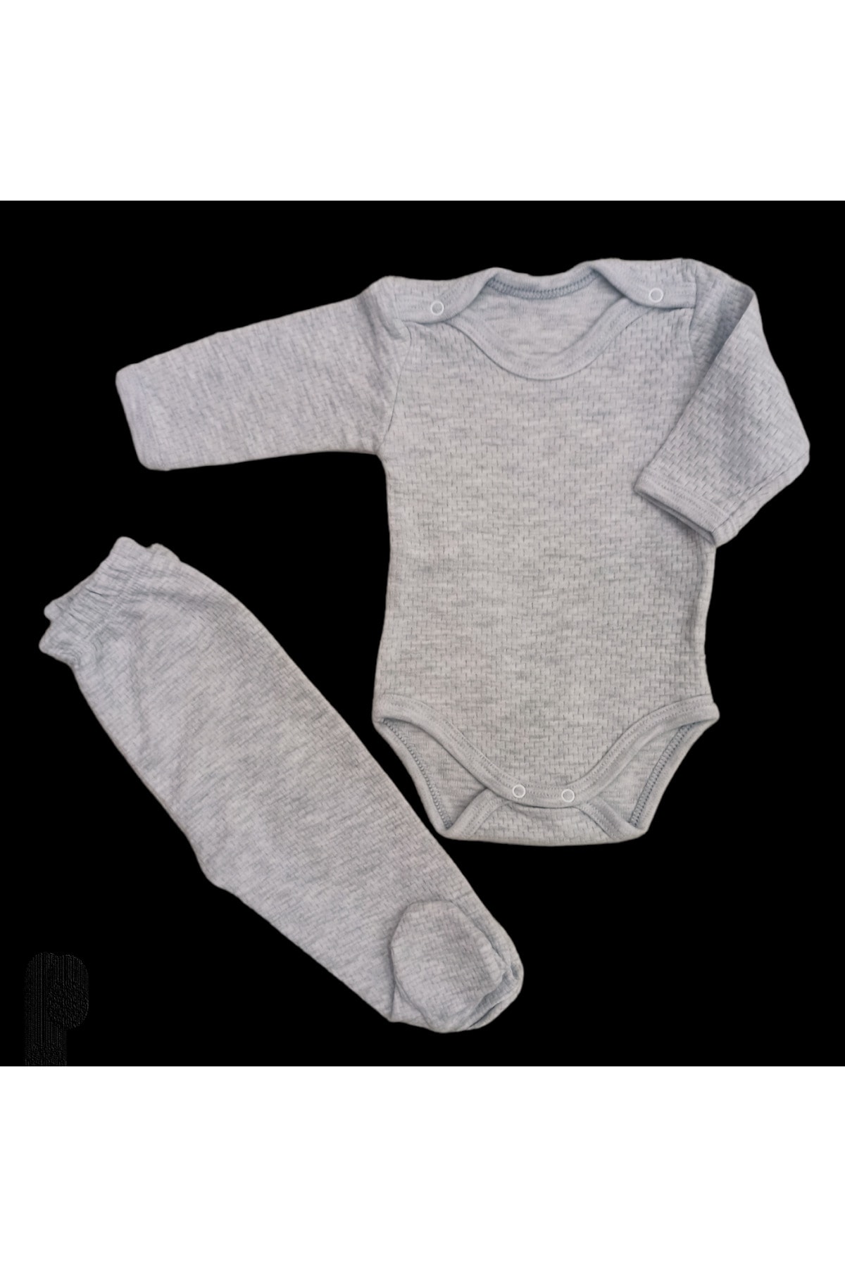 بادی نوزادی پسرانه – دخترانه خاکستری özdemirli bebe | 1234566 اورجینال - تصویر 4