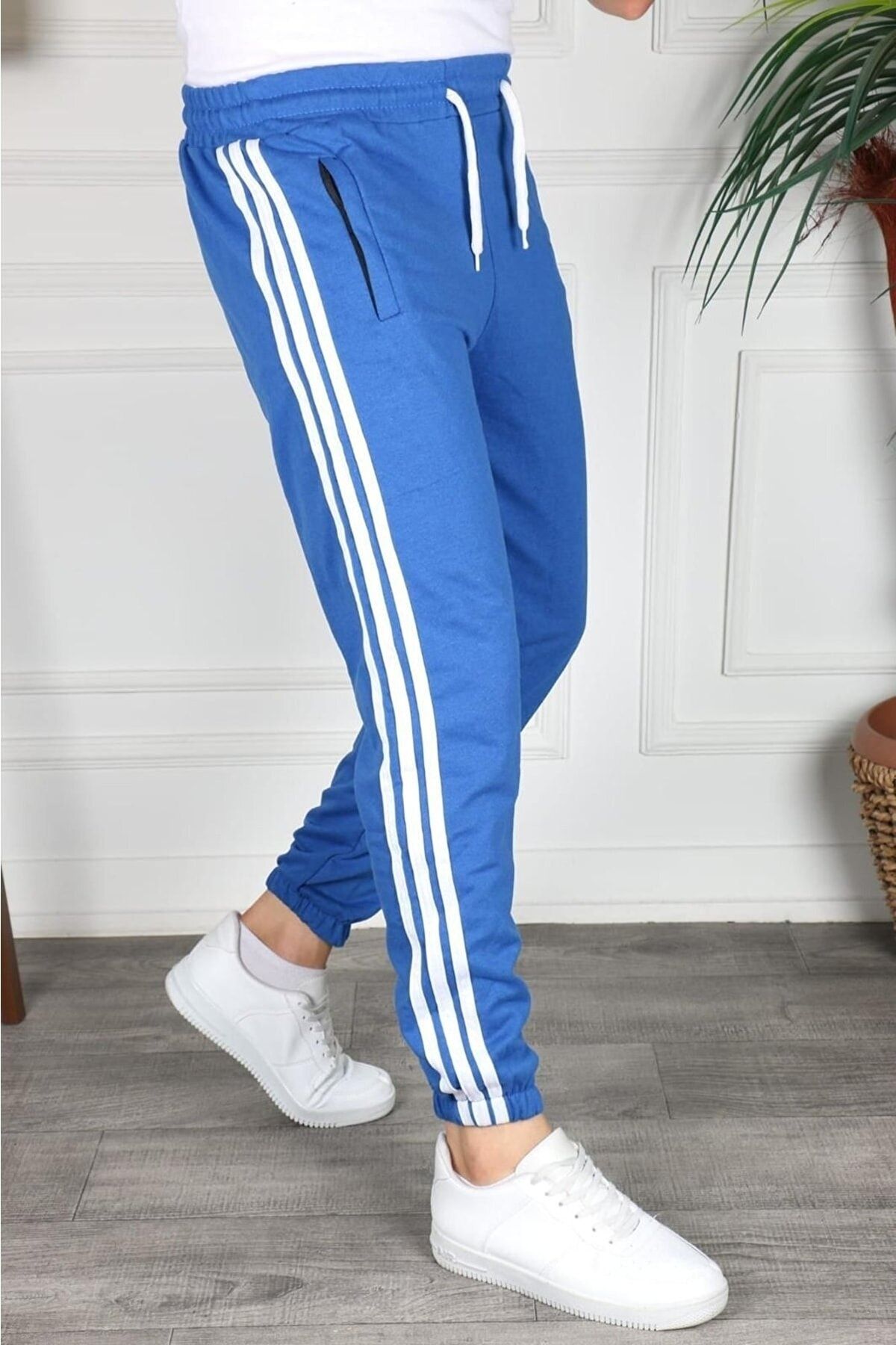 Blue white cheap track pants