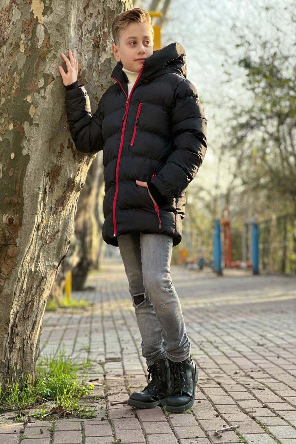 Dark red faux fur coat online