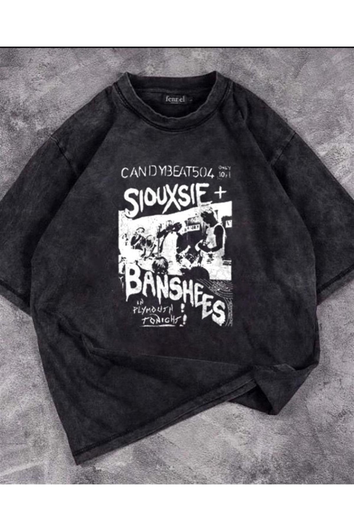 Gofeel-Fashion Washed Siouxsie Banshees Oversize Vintage T-shirt 2