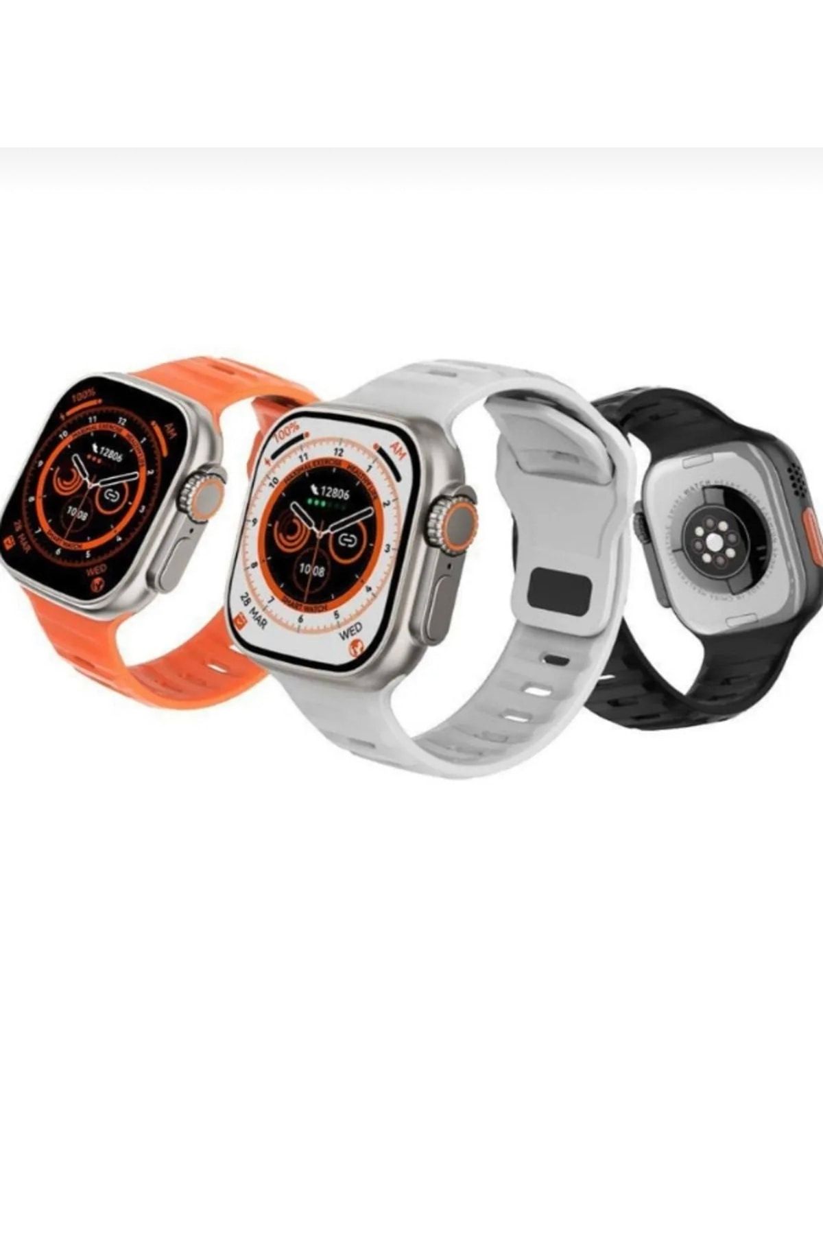 OXpower Watch 8 Ultra 49mm 2.05 Inch Hd Ekran Ios Ve Android Uyumlu Akıllı Saat Turuncu Kordon Hediyeli