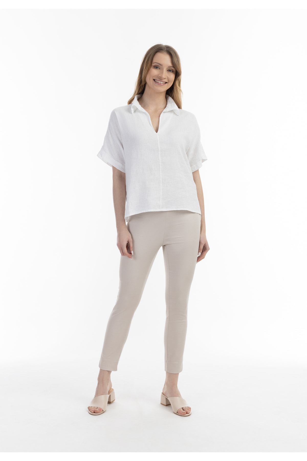 USHA Bluse Weiß Relaxed Fit