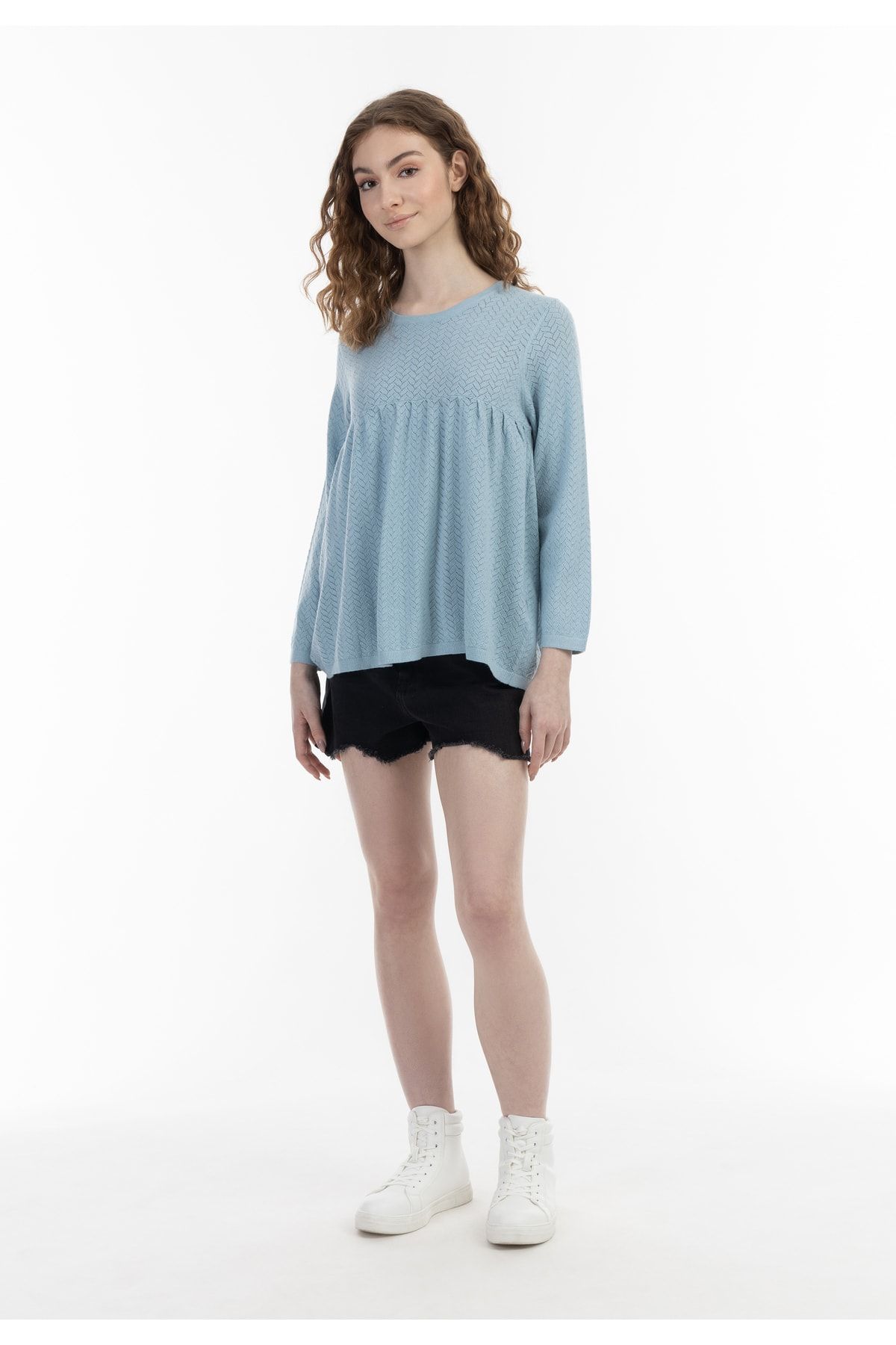 myMo Pullover Blau Relaxed Fit