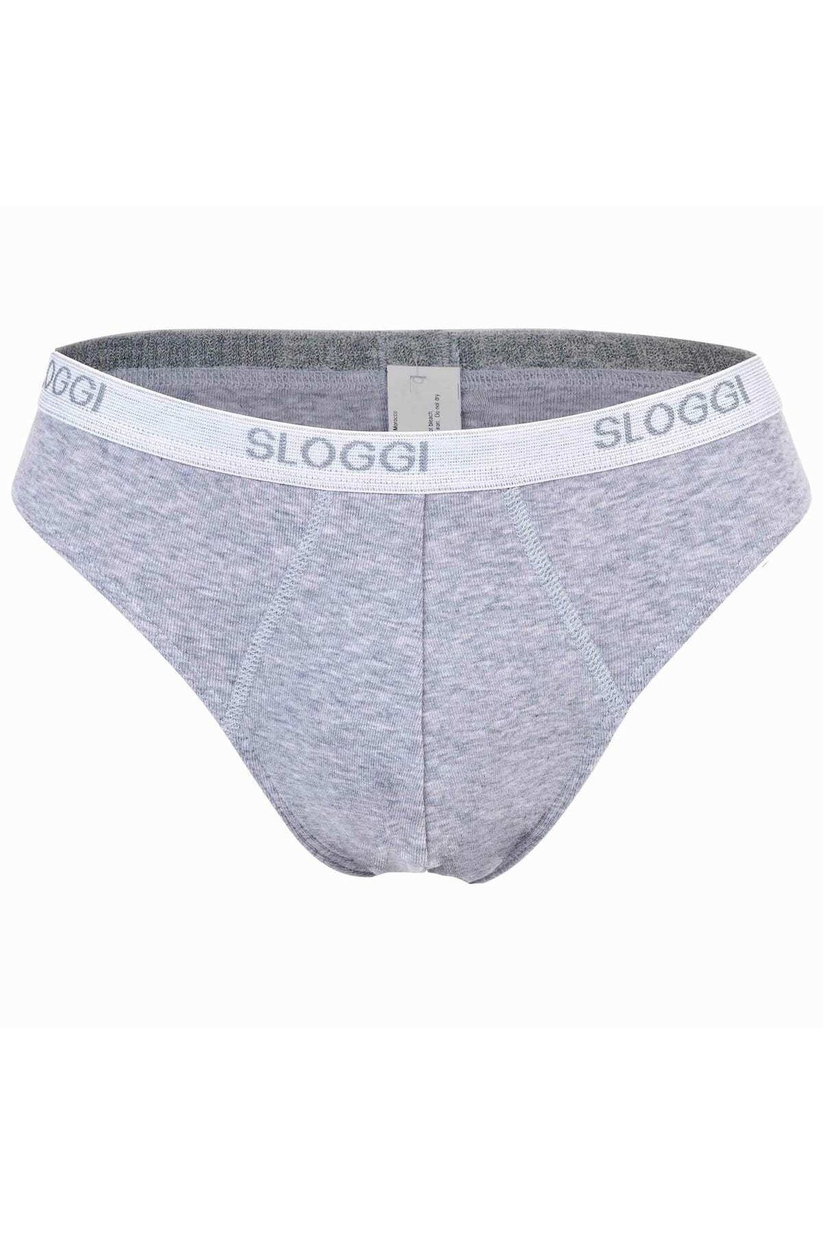 SLOGGI-Herren Slips, 2er Pack - Basic Mini, Unterwäsche, Unterhose, Baumwolle, Logo, einfarbig 2