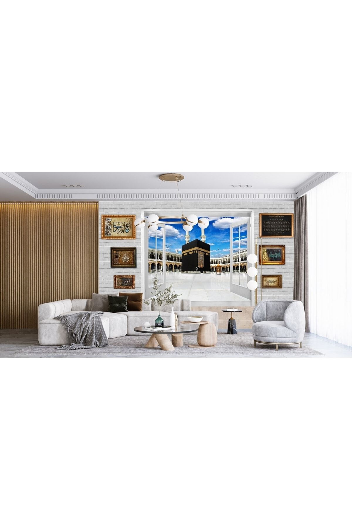 ARSLAN DEKOR-Empty Kaaba Pattern Wallpaper Inside the Window 1