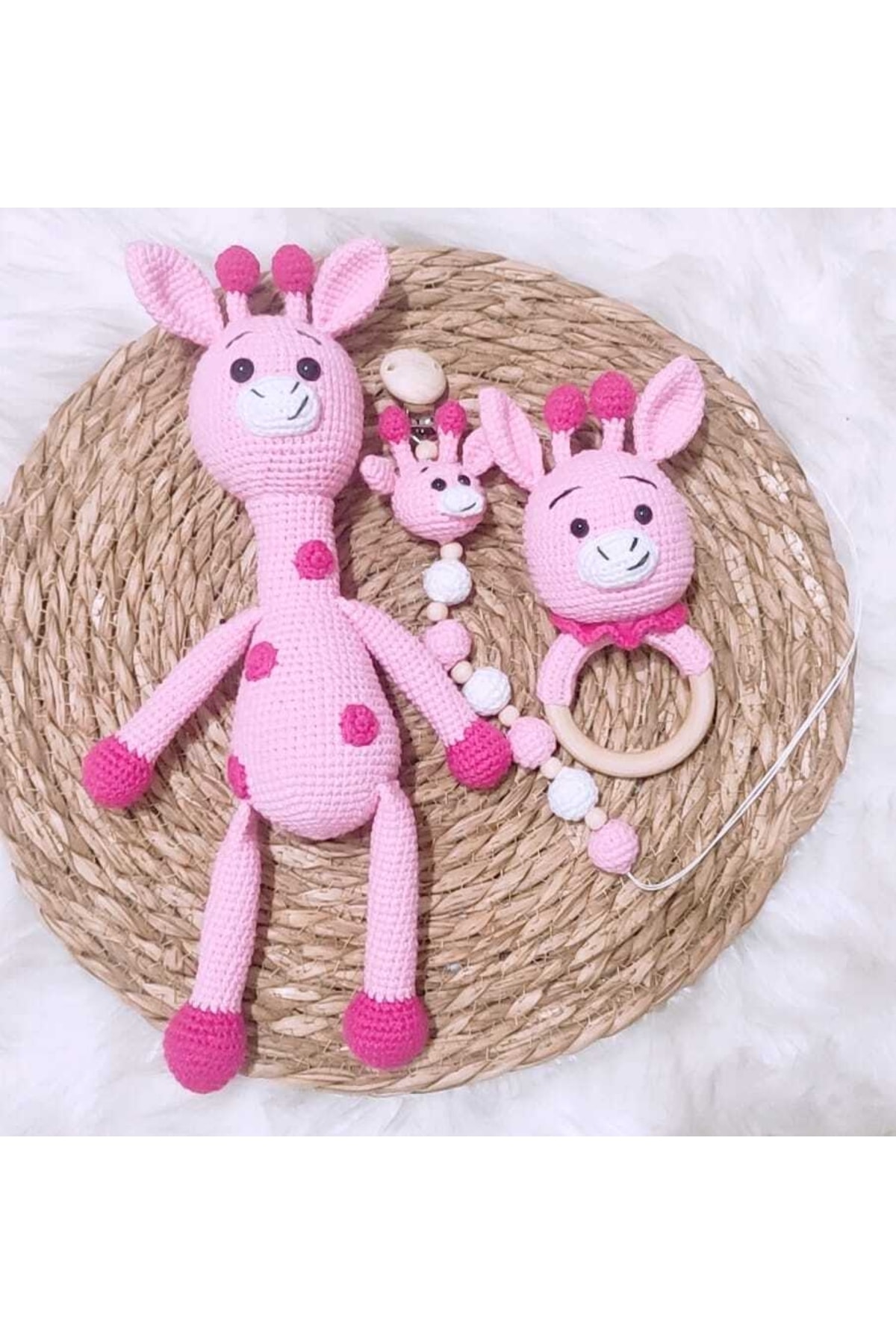 bebek pembe zürafa baskı