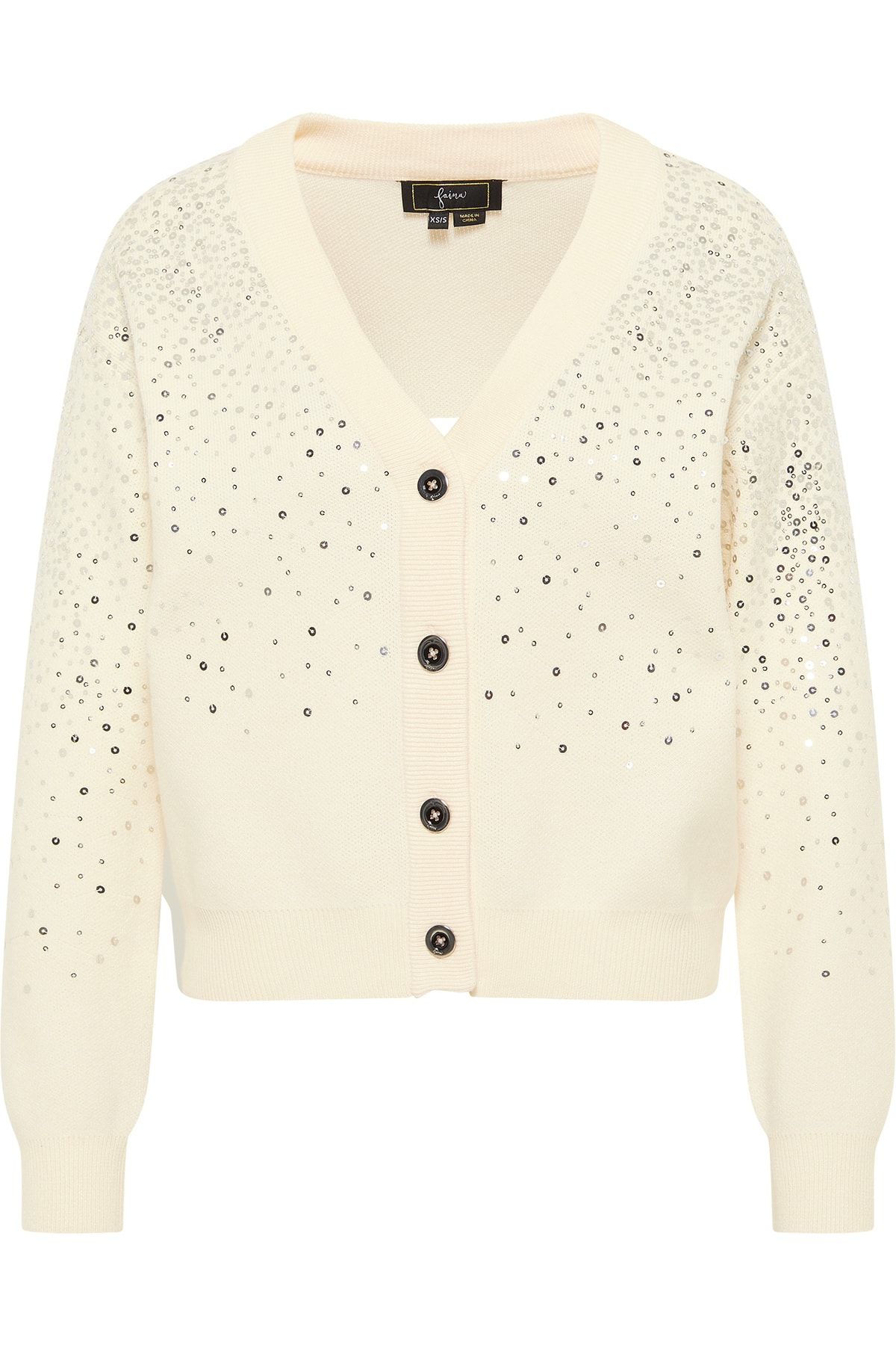Faina Strickjacke Ecru Regular Fit